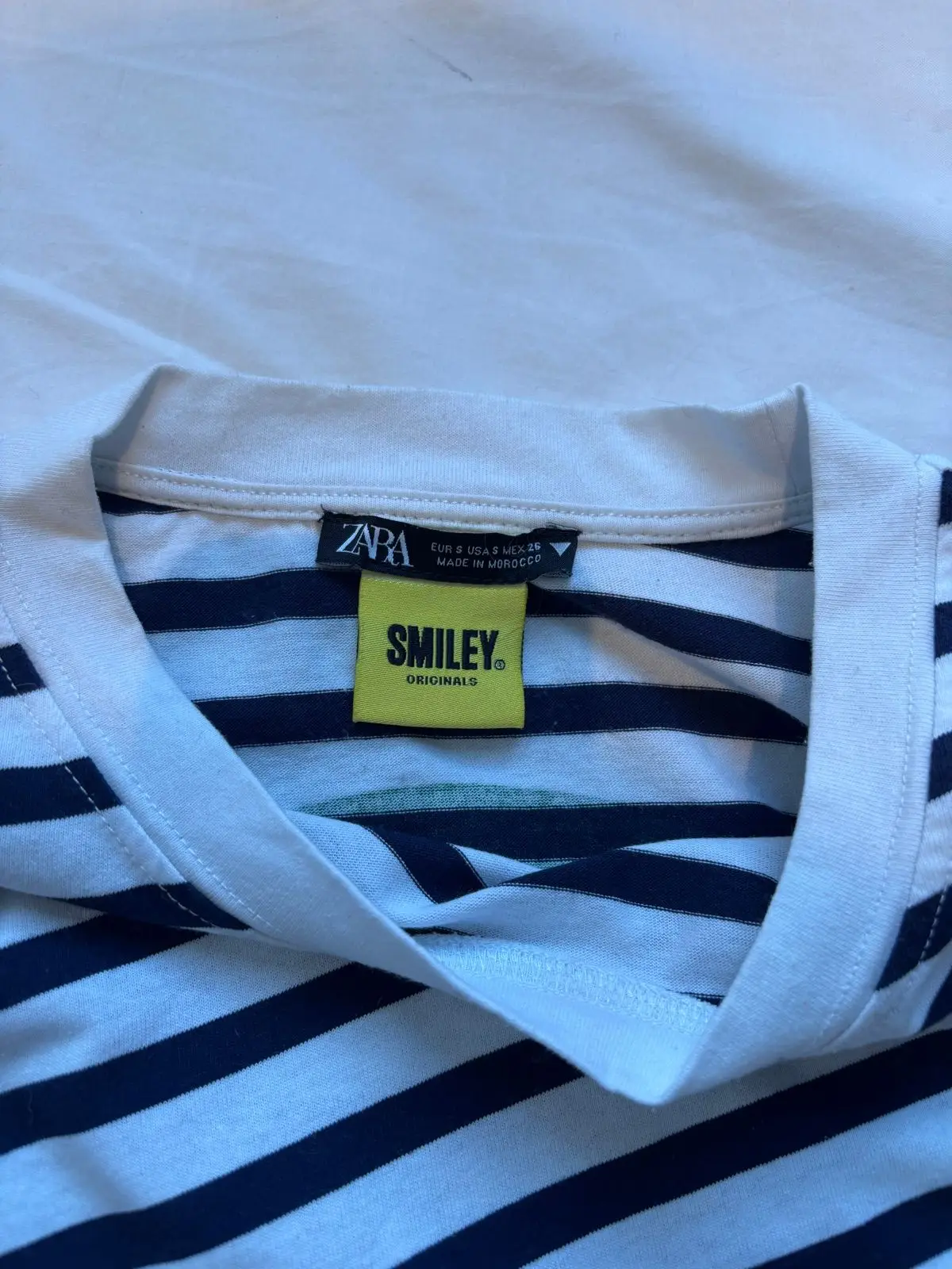 Zara Striped Smiley Face Long Sleeve Top