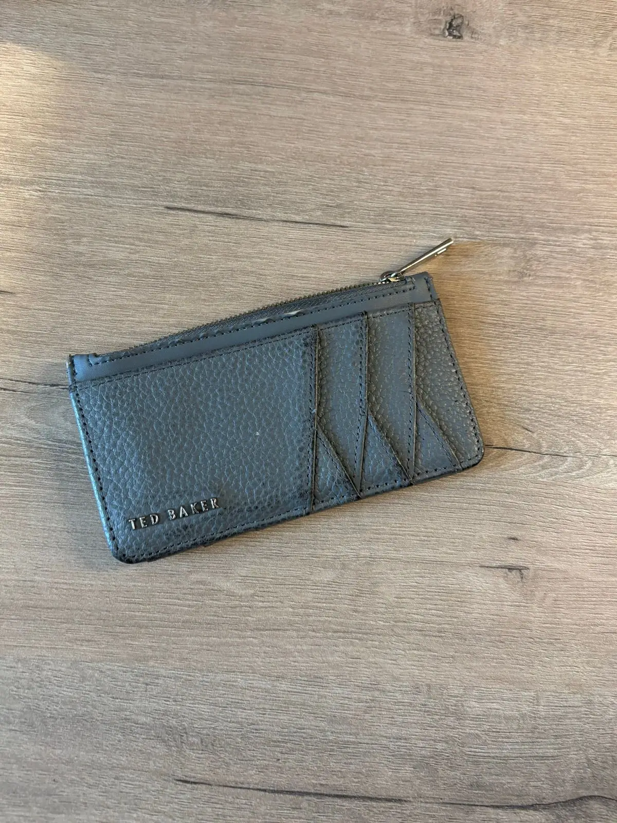Ted Baker Grey Leather Zipped Cardholder