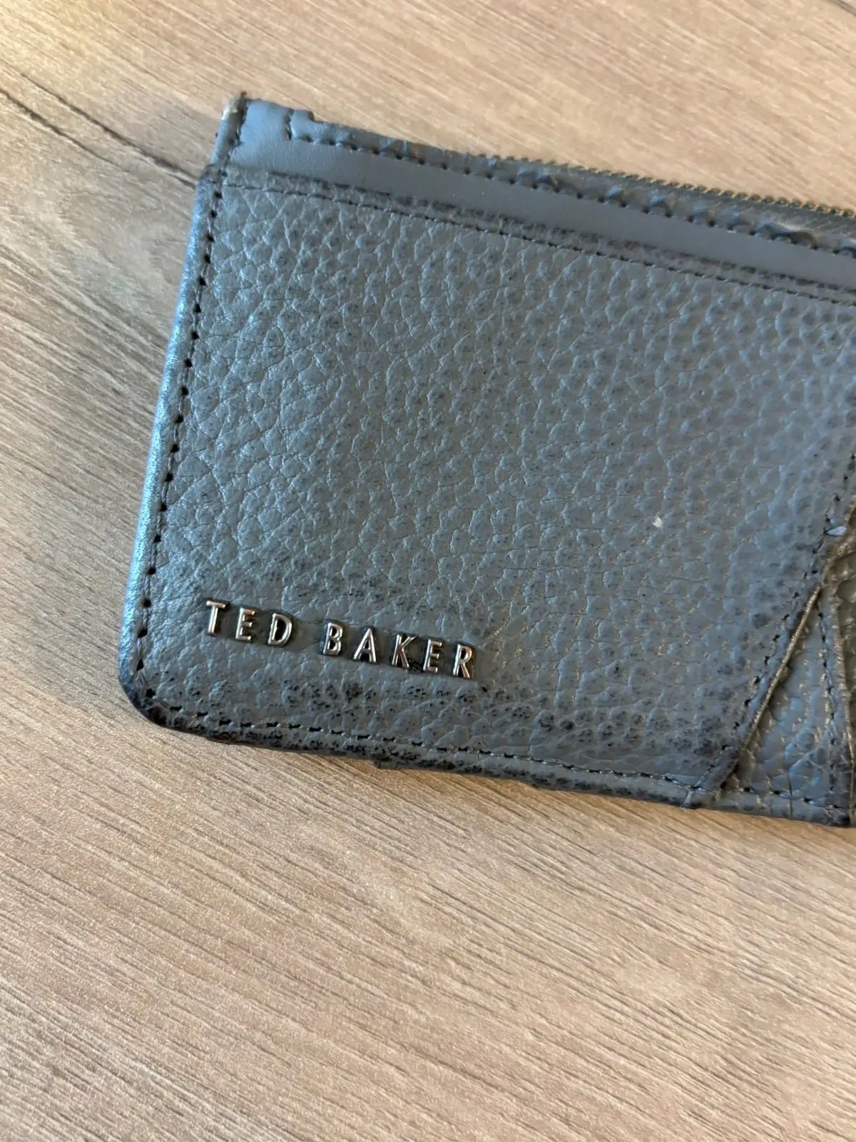 Ted Baker Grey Leather Zipped Cardholder