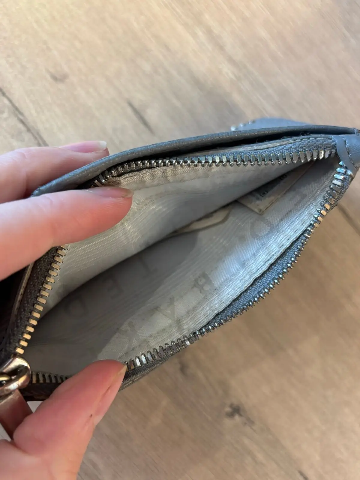 Ted Baker Grey Leather Zipped Cardholder