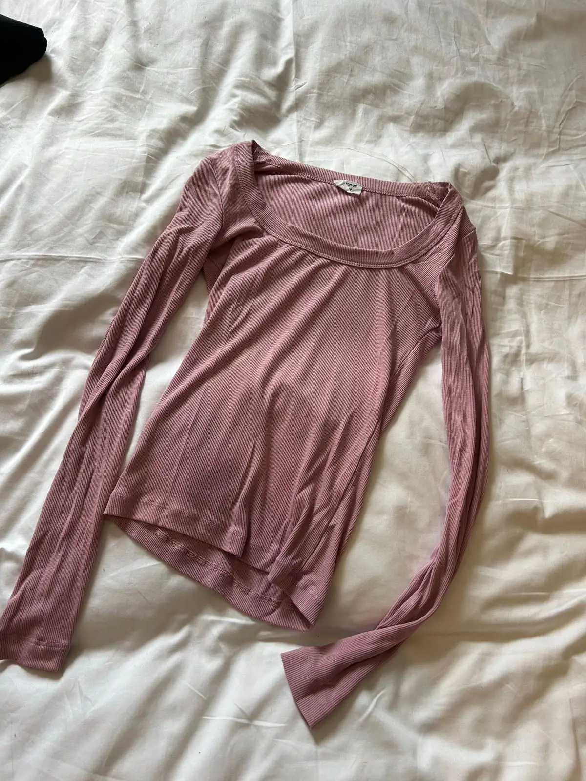 Cotton On Pink Ribbed Long-Sleeve Top