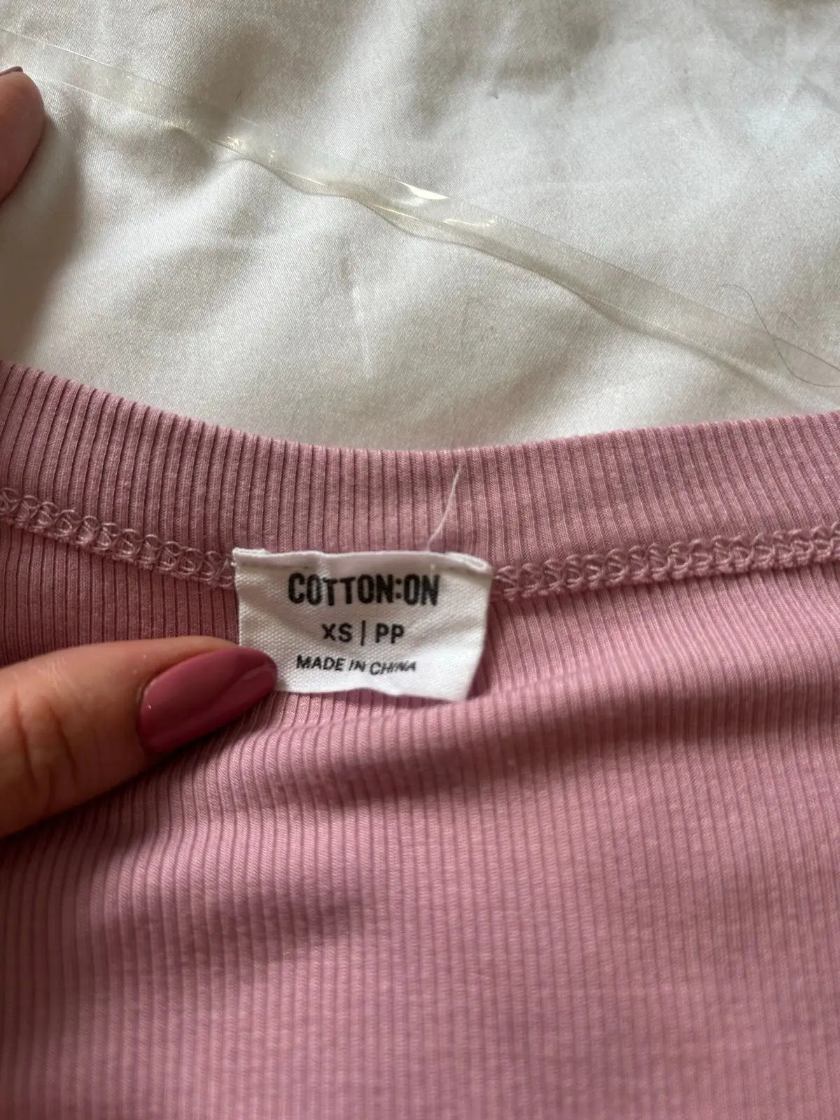 Cotton On Pink Ribbed Long-Sleeve Top