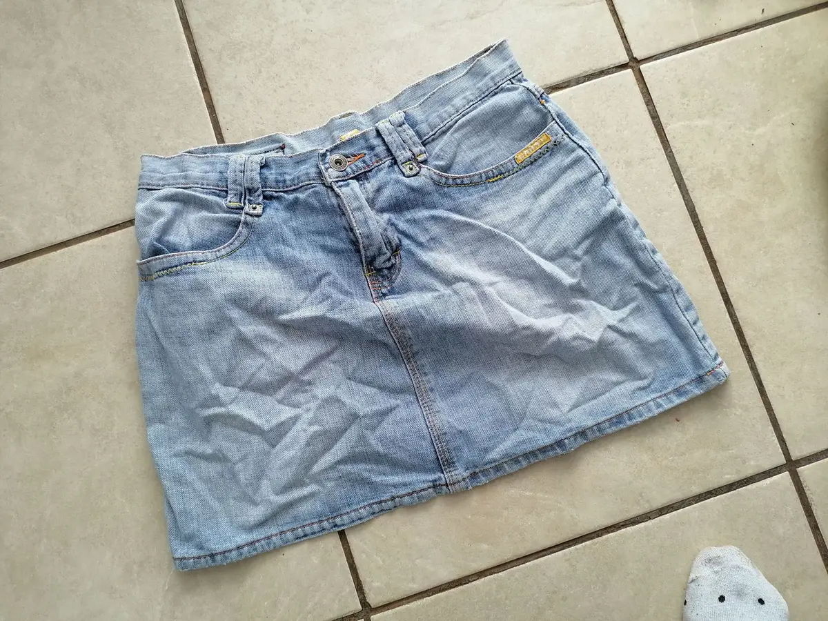 Diesel Light Wash Denim Mini Skirt