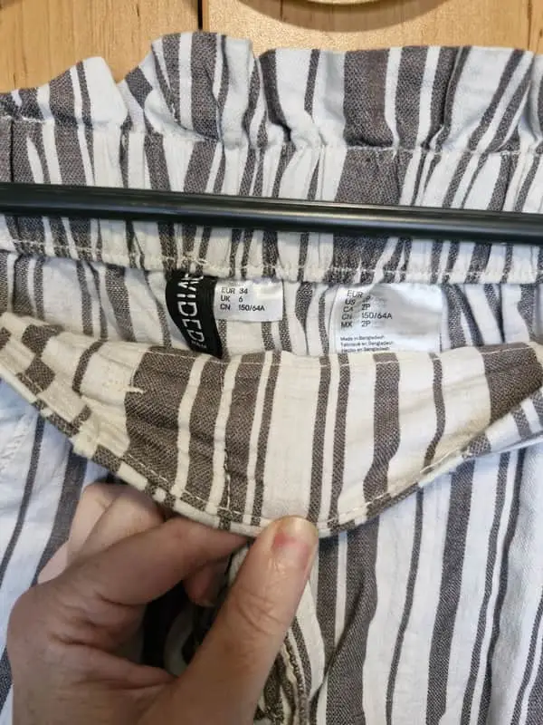 Brown and white stripe shorts