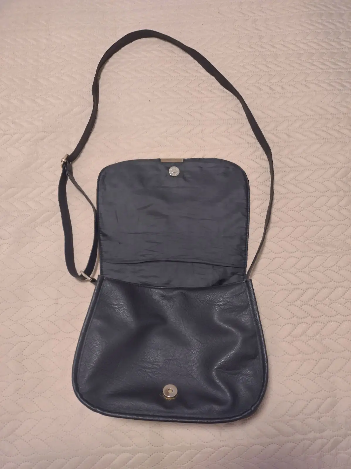 Black Paneled Crossbody Bag