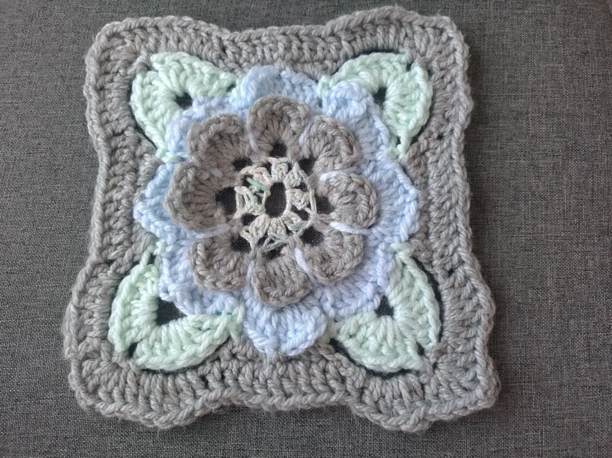 Generic Handmade Crochet Floral Granny Square