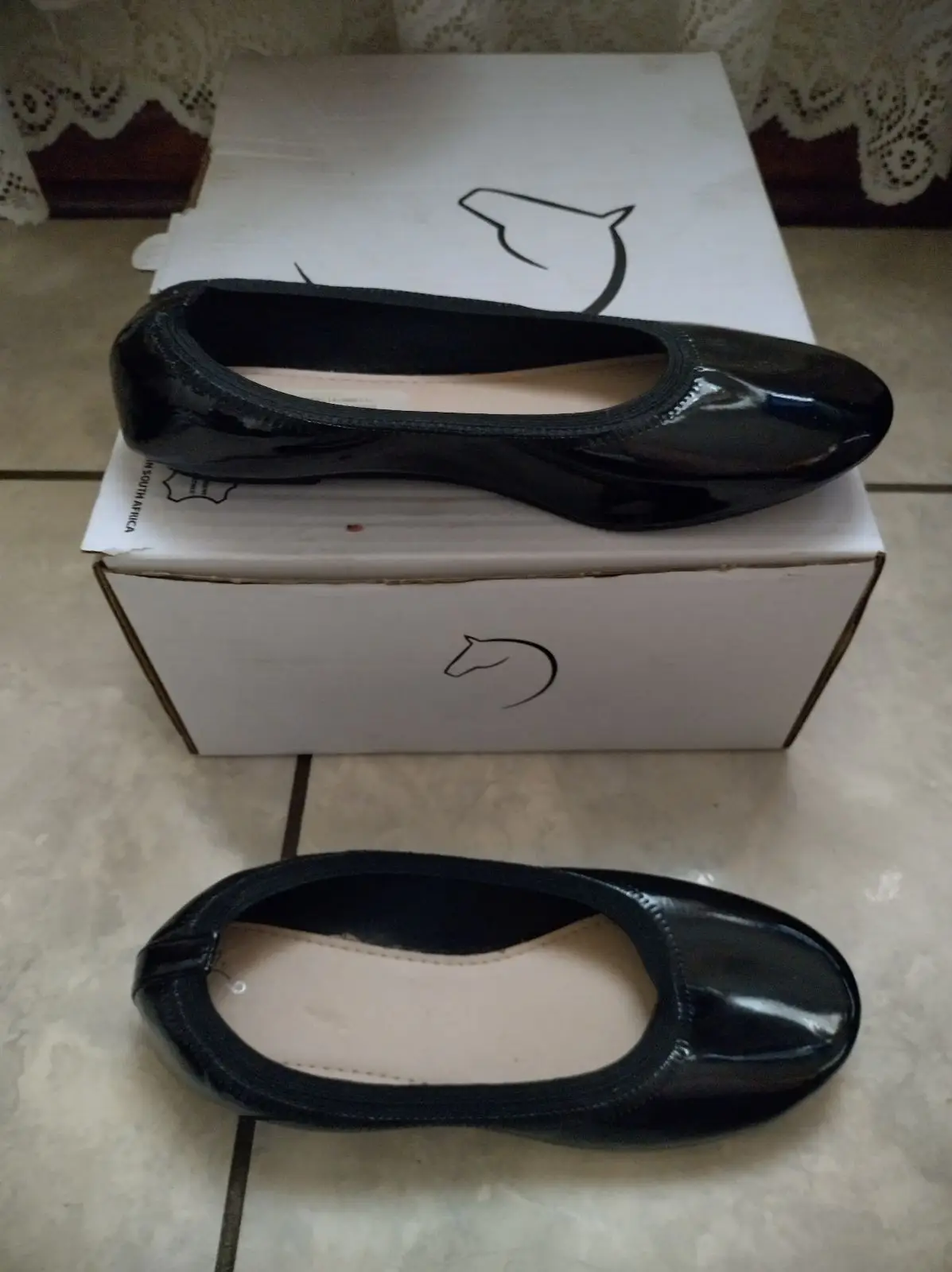 Black Patent Genuine Leather Ballet Flats