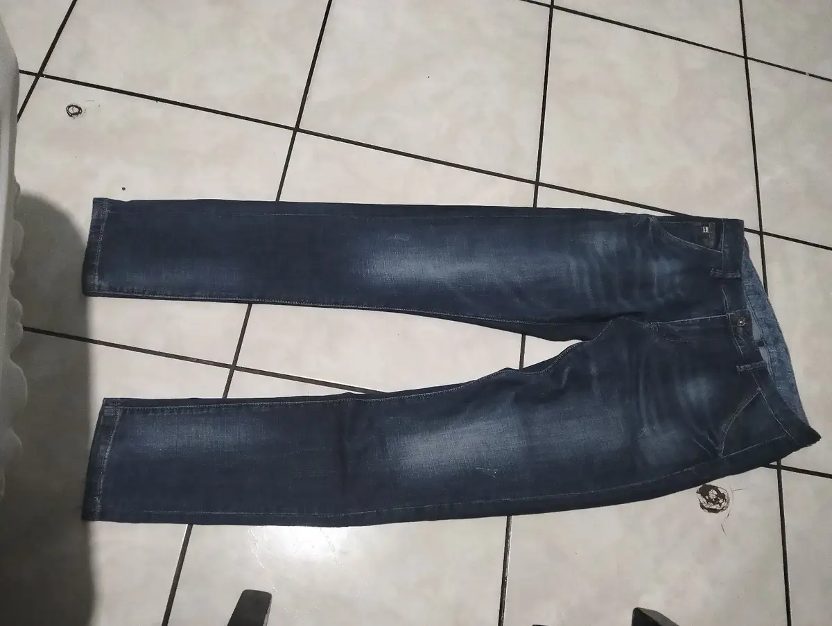 Dark Blue Faded Denim Jeans