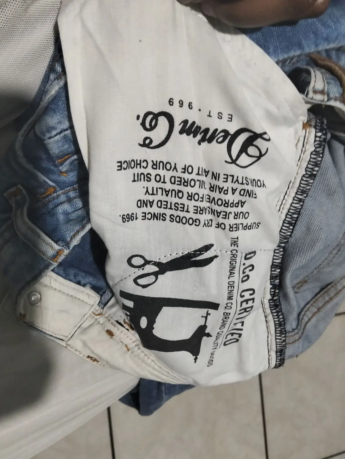Blue Acid Wash Denim Jeans