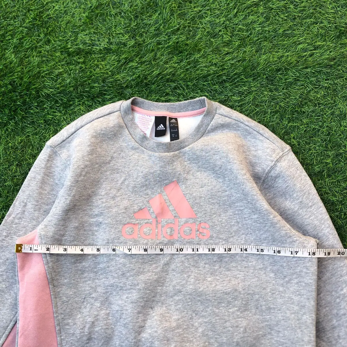 Adidas Girls Grey and Pink Crewneck Sweatshirt