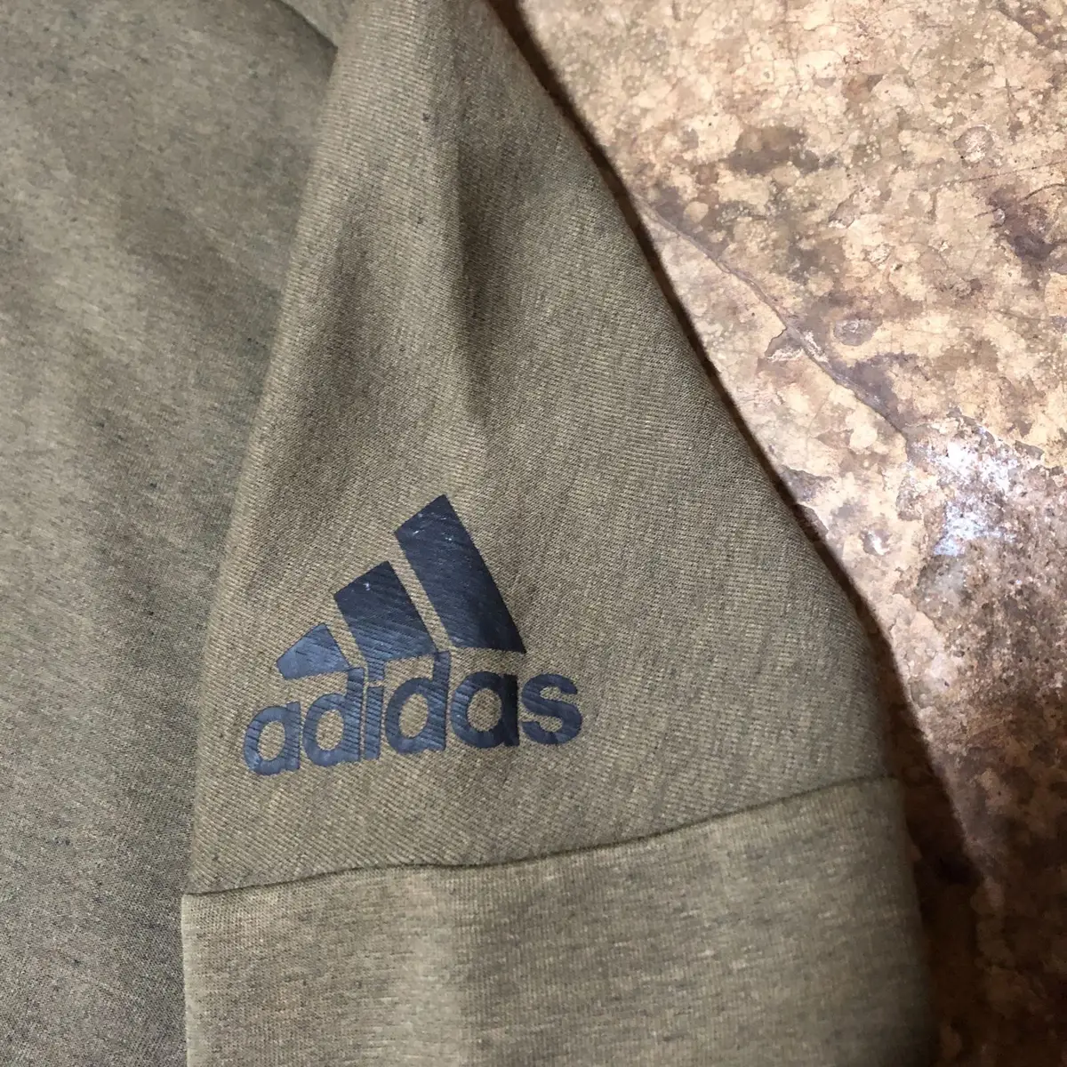 Adidas Olive Green Zip-Up Hoodie