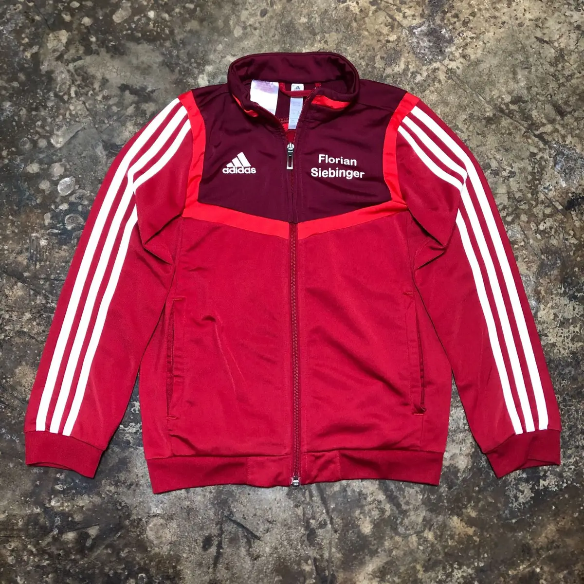 Adidas Kids Red and Maroon Track Jacket