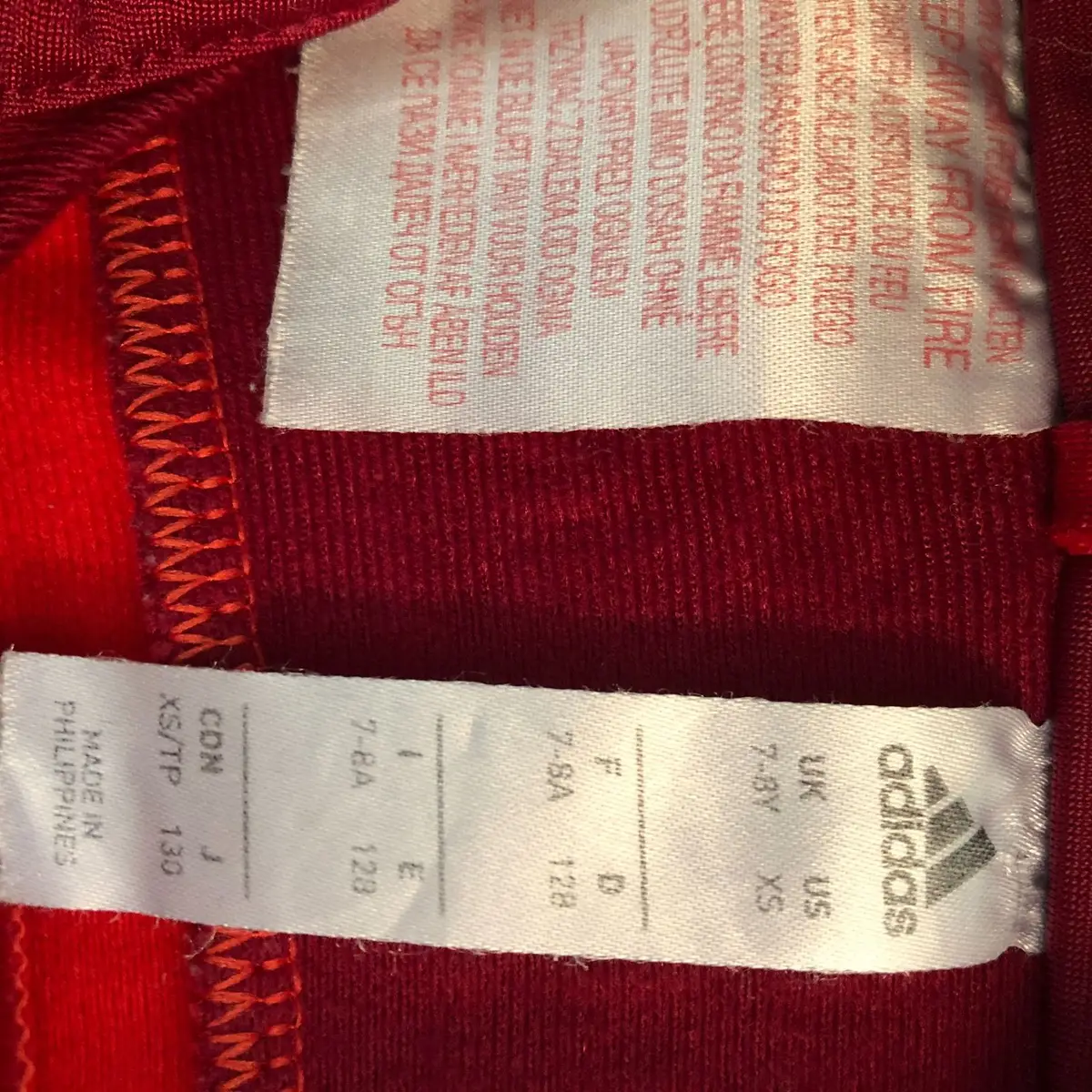 Adidas Kids Red and Maroon Track Jacket