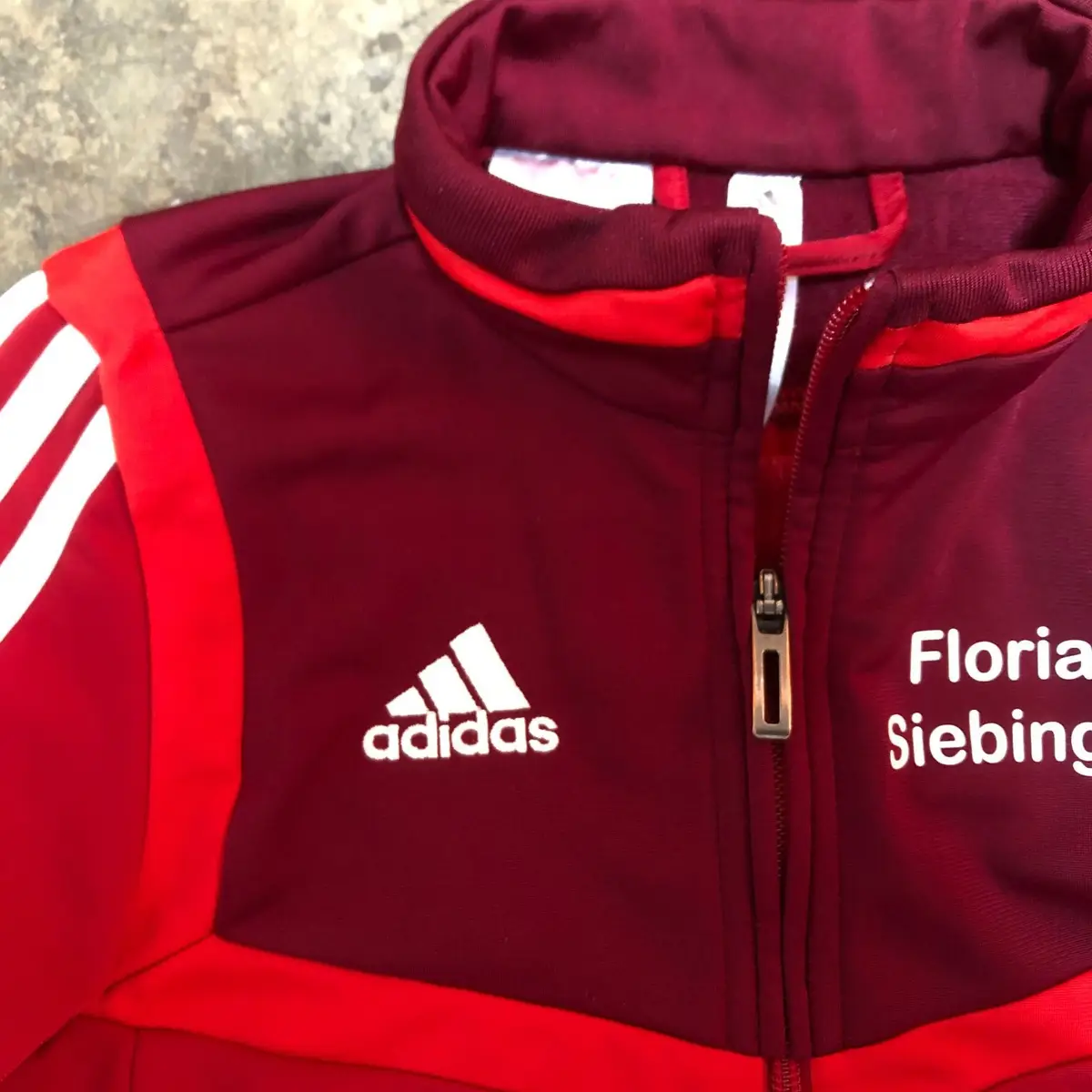Adidas Kids Red and Maroon Track Jacket