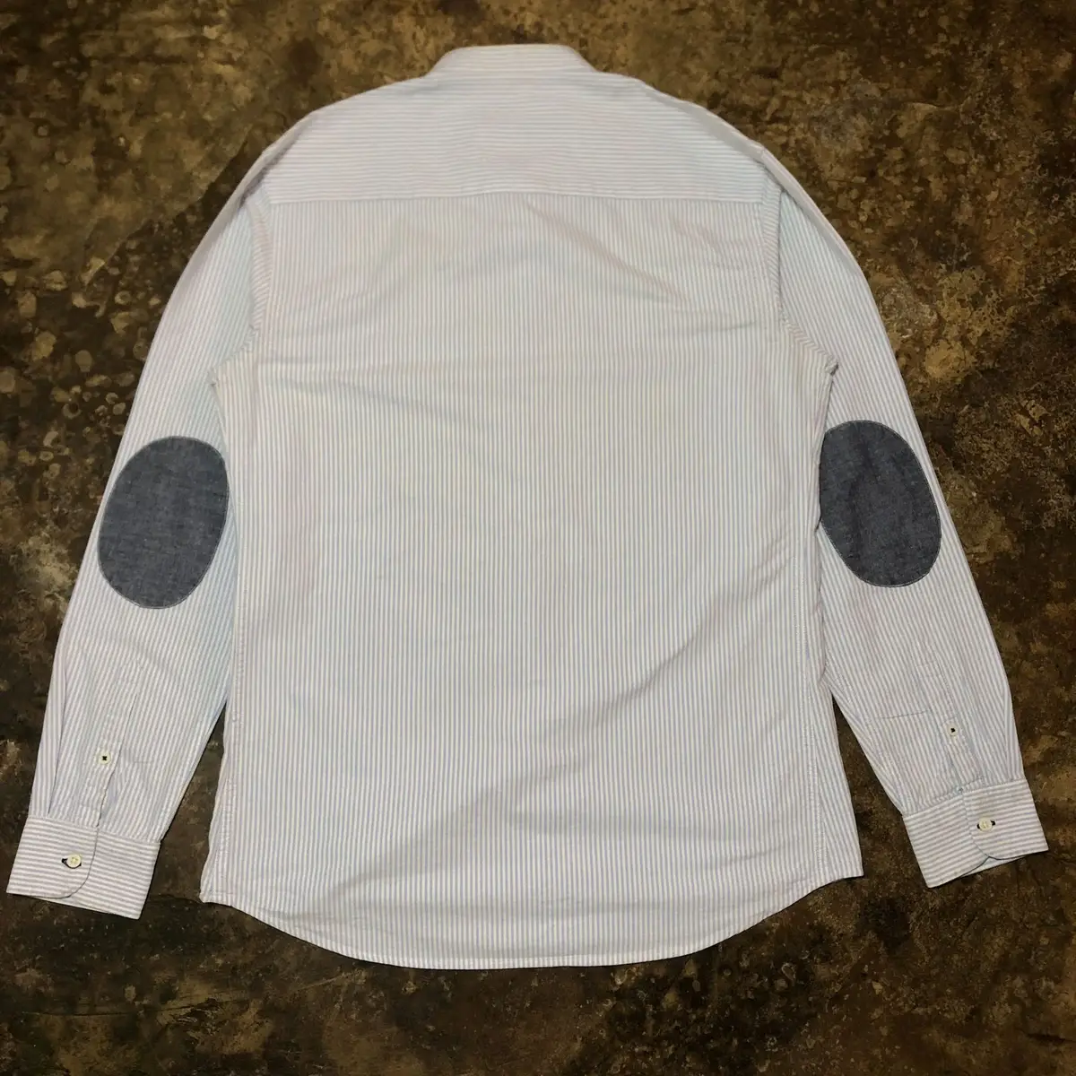 Zara Man Striped Grandad Collar Shirt