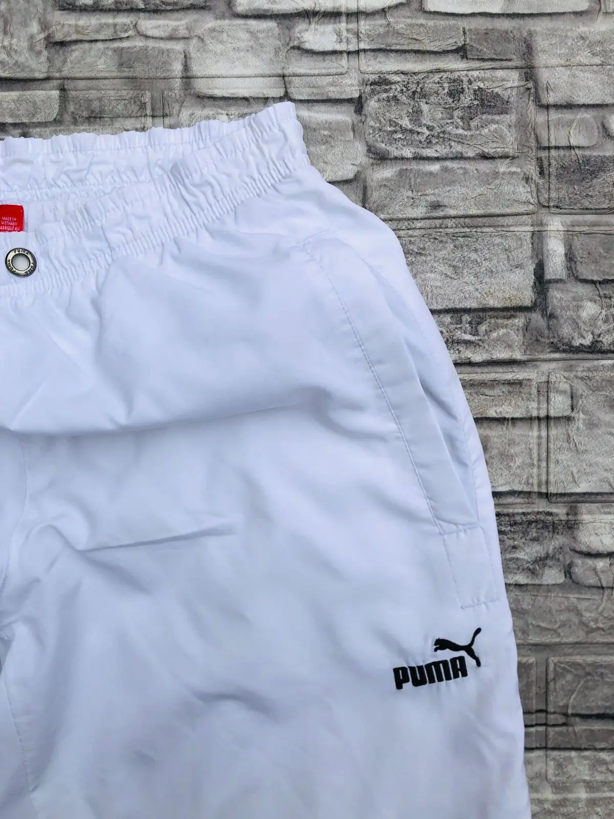 Puma White Three-Quarter Track Pants