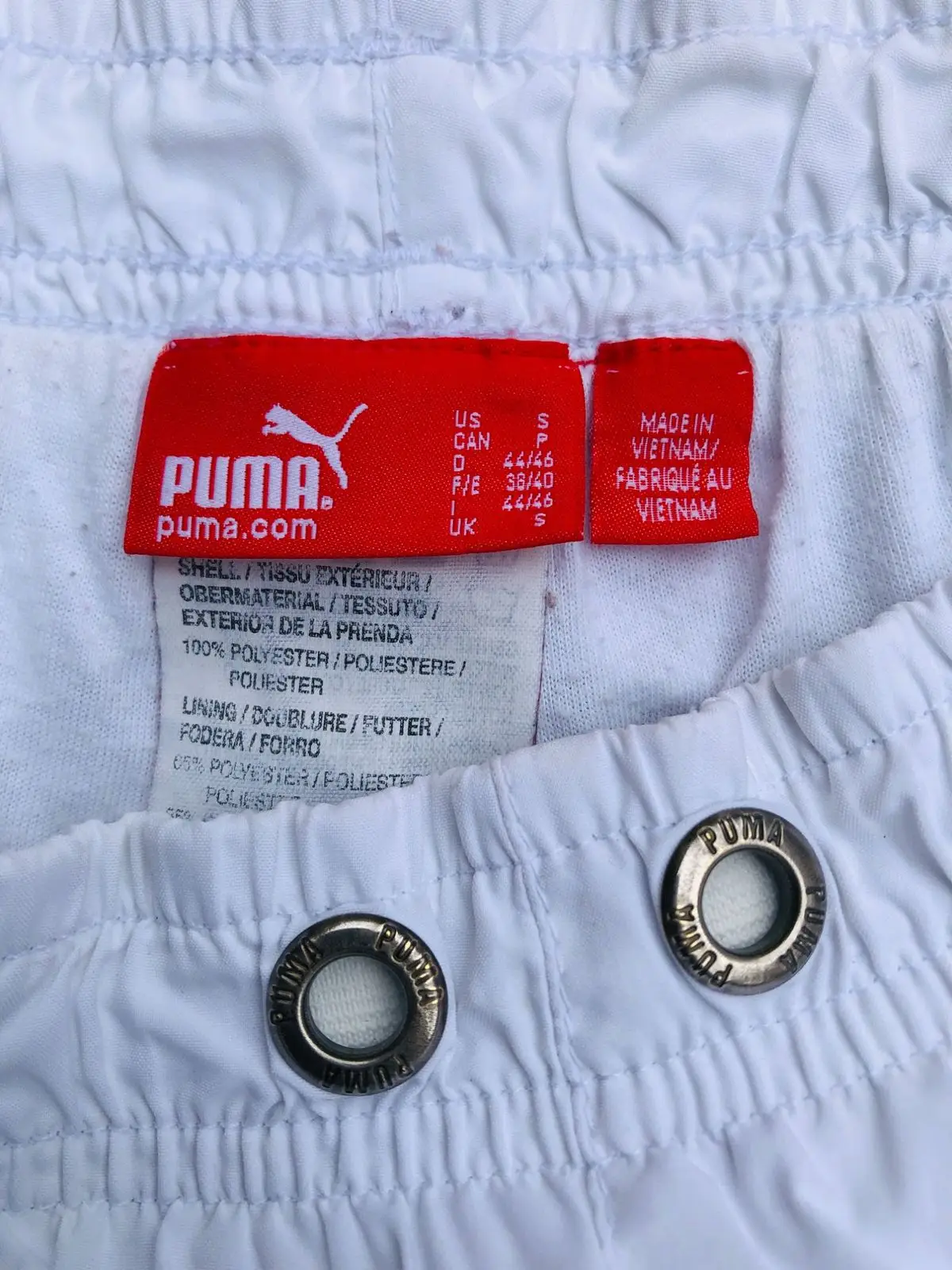 Puma White Three-Quarter Track Pants
