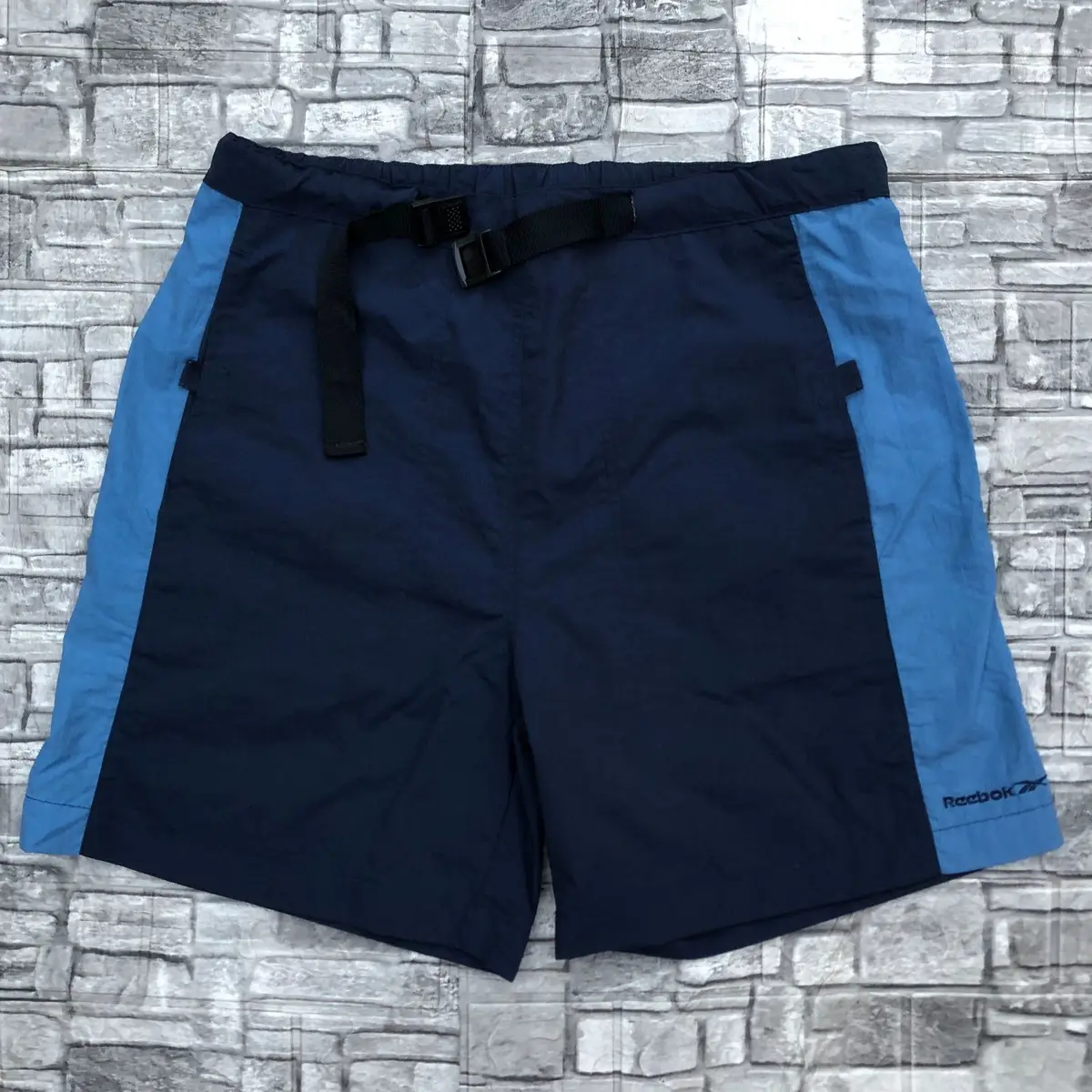 Reebok Vintage Belted Shorts Navy and Blue