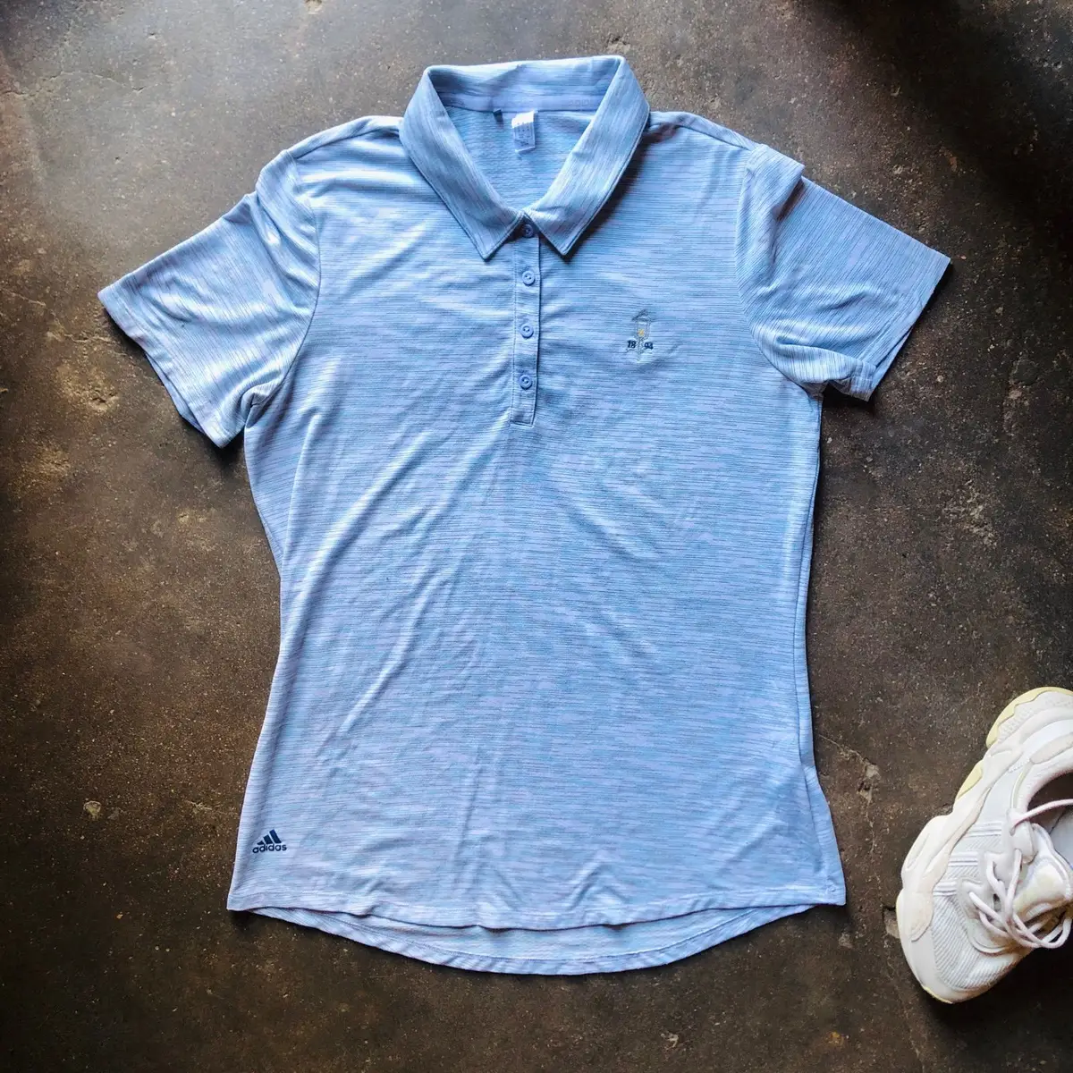 Adidas Light Blue Heathered Polo Shirt