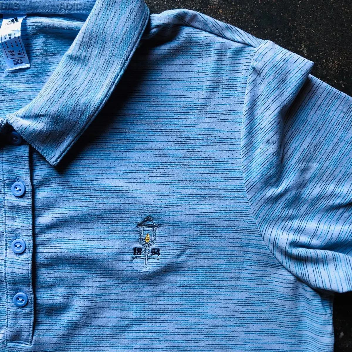 Adidas Light Blue Heathered Polo Shirt