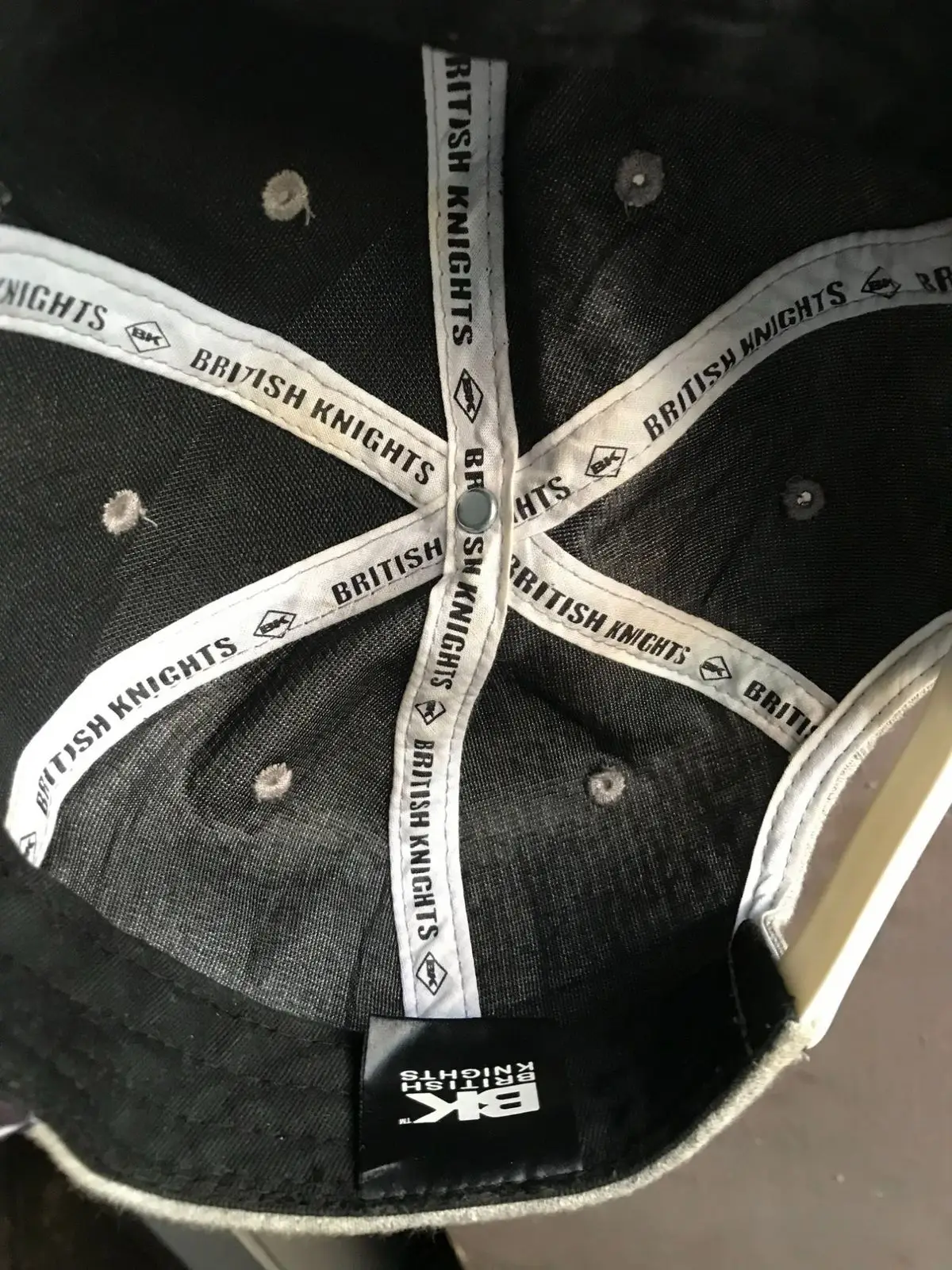 British Knights Grey Snapback Cap with Patterned Brim
