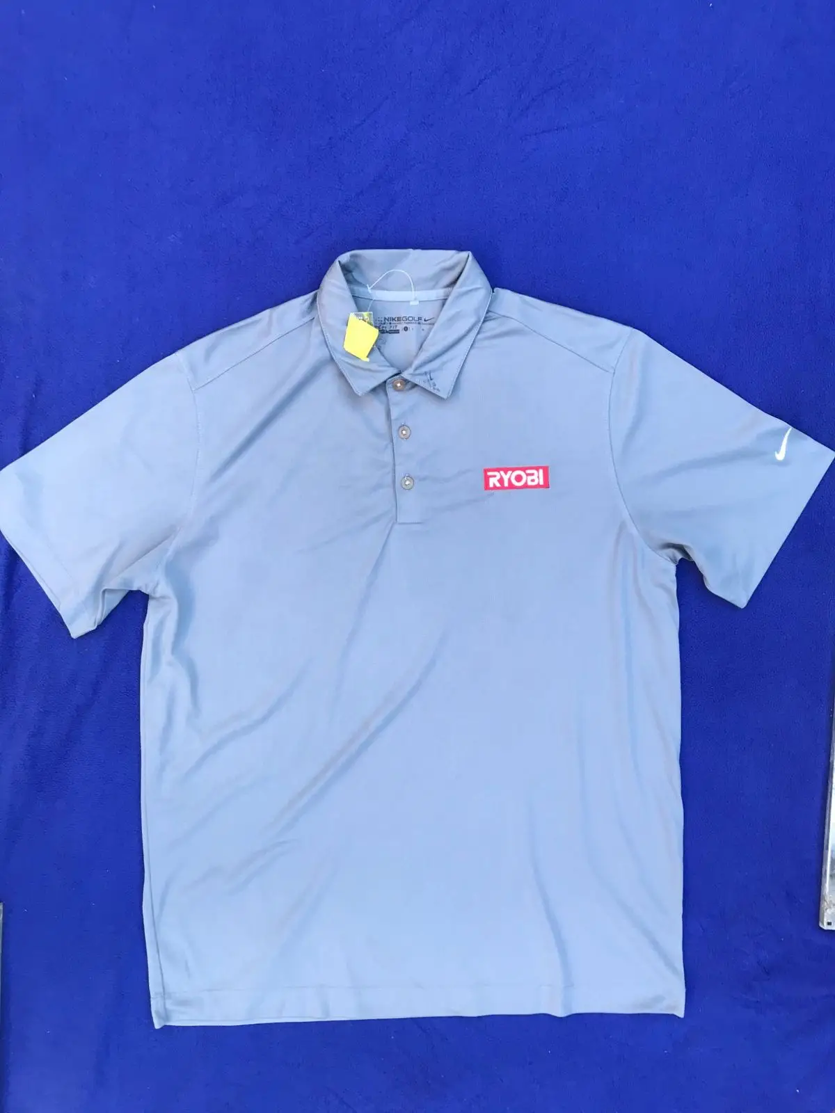 Nike Golf Dri-Fit Grey Polo Shirt with Ryobi Logo