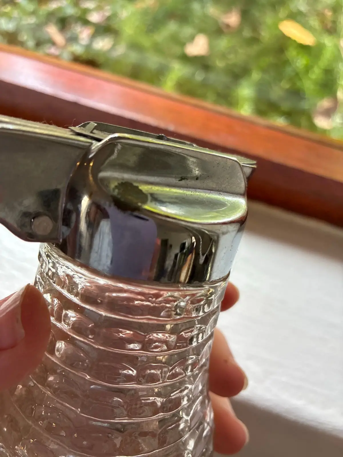 Vintage Textured Glass Syrup Dispenser