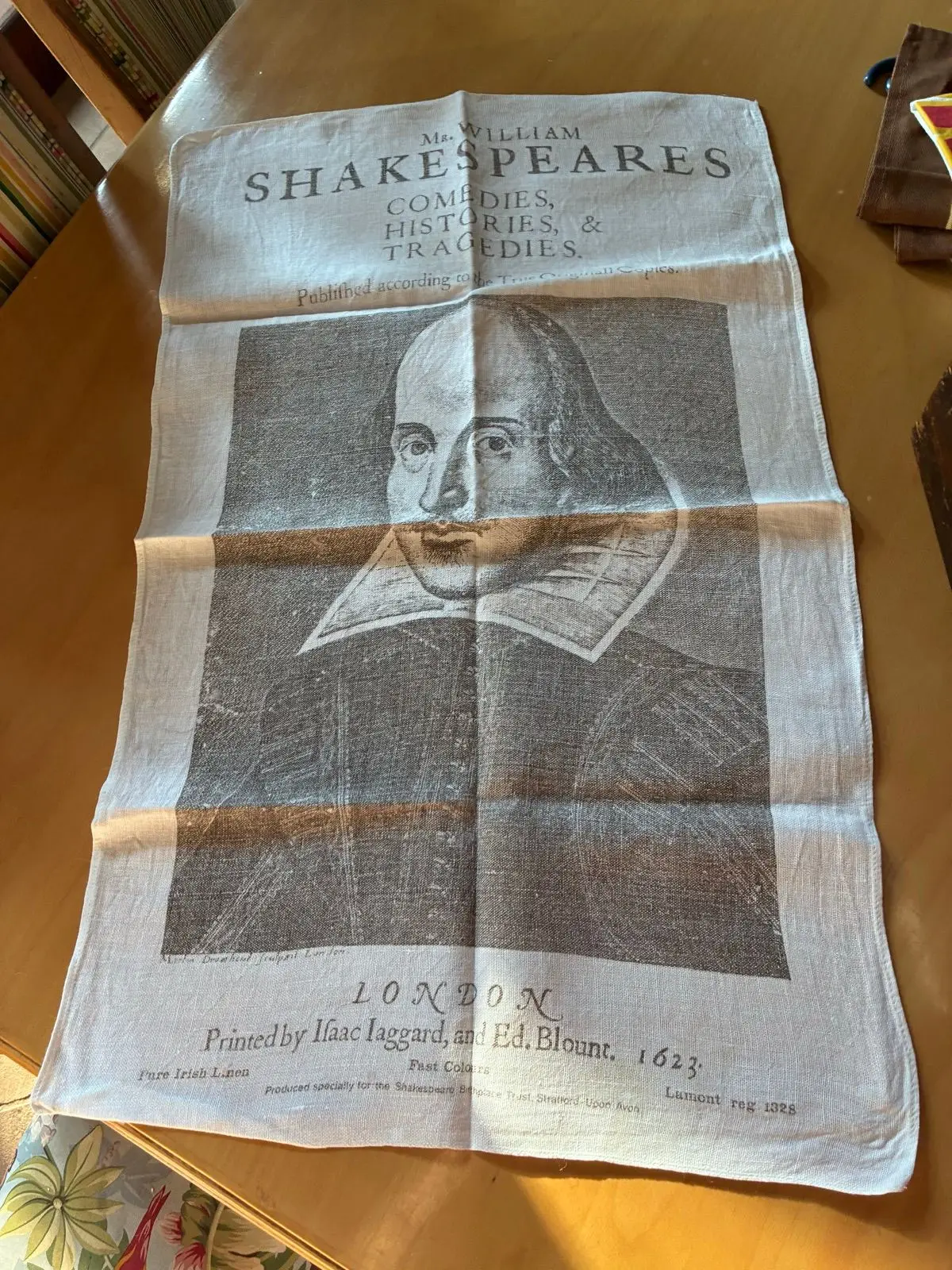 Vintage Lamont Pure Irish Linen Shakespeare Tea Towel