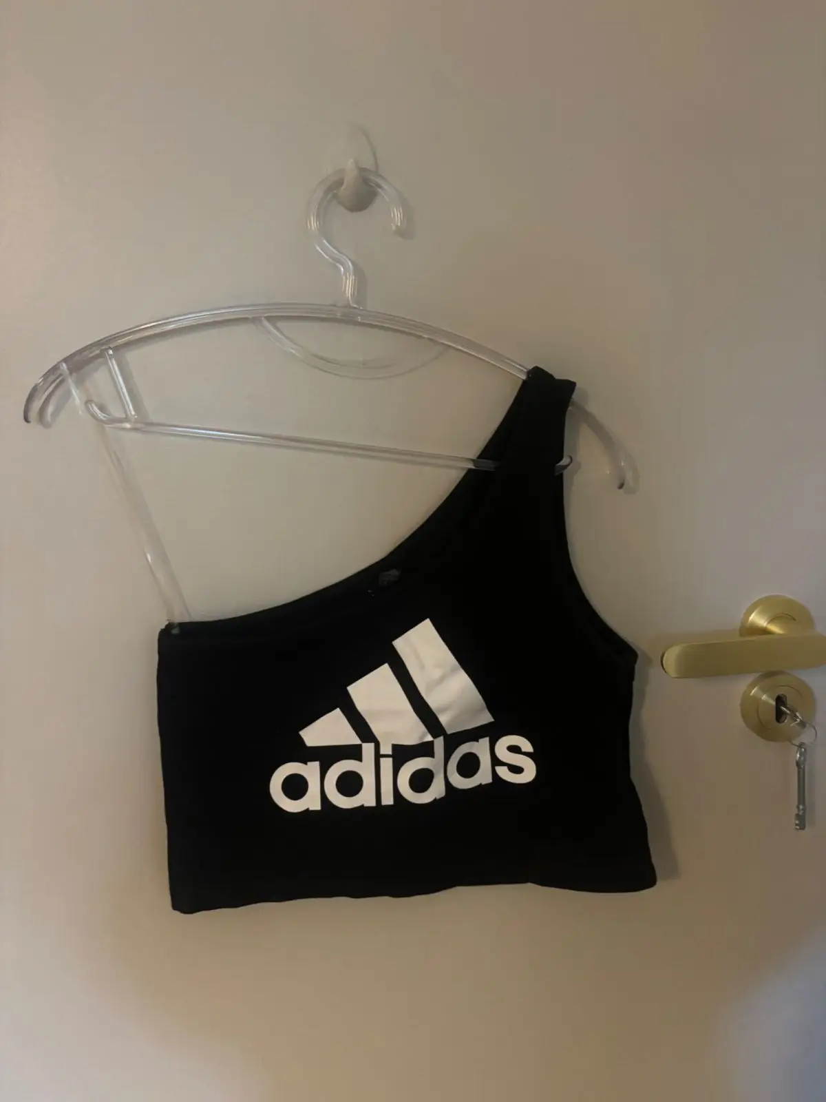 Adidas One-Shoulder Crop Top Black