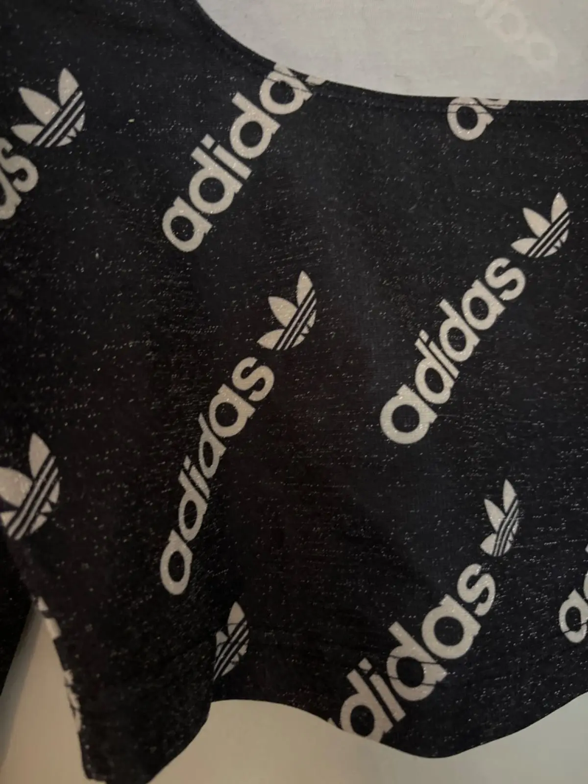 Adidas Originals All-Over Print Long Sleeve Crop Top