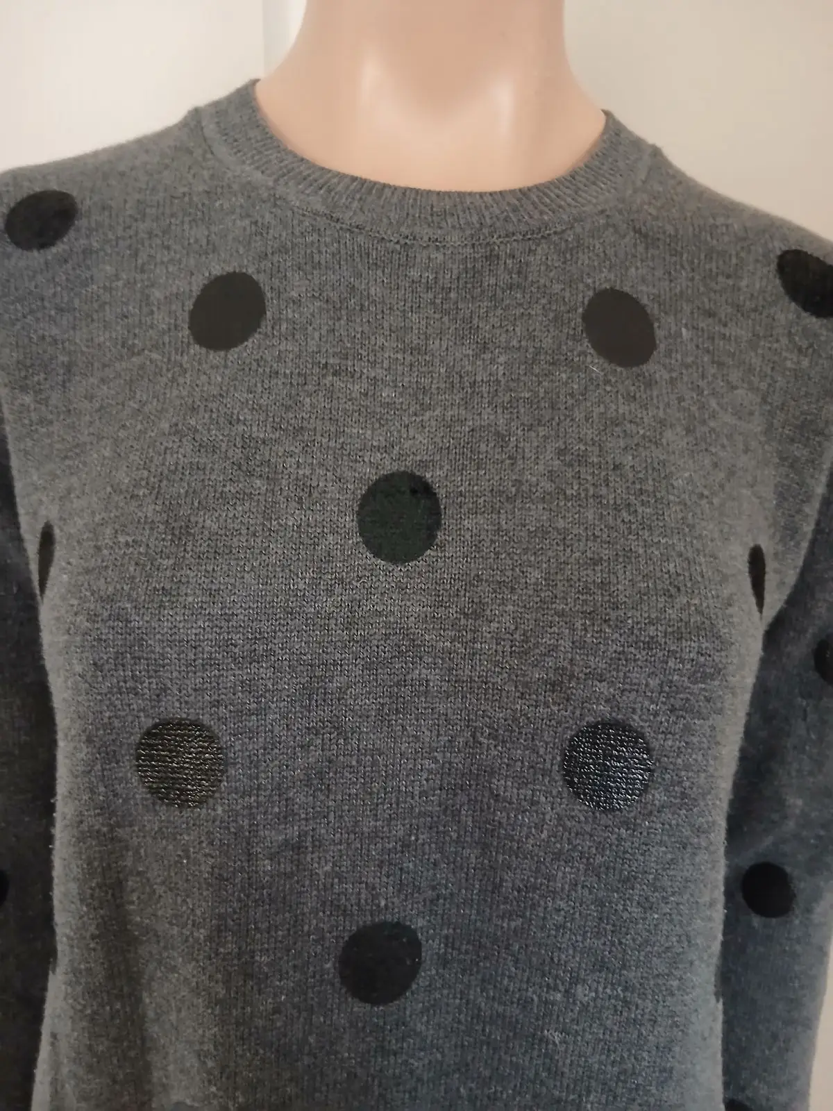 Witchery Grey Polka Dot Knit Sweater