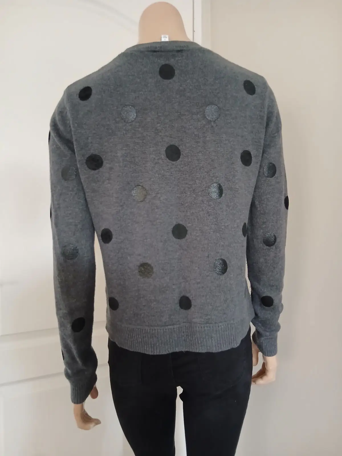 Witchery Grey Polka Dot Knit Sweater
