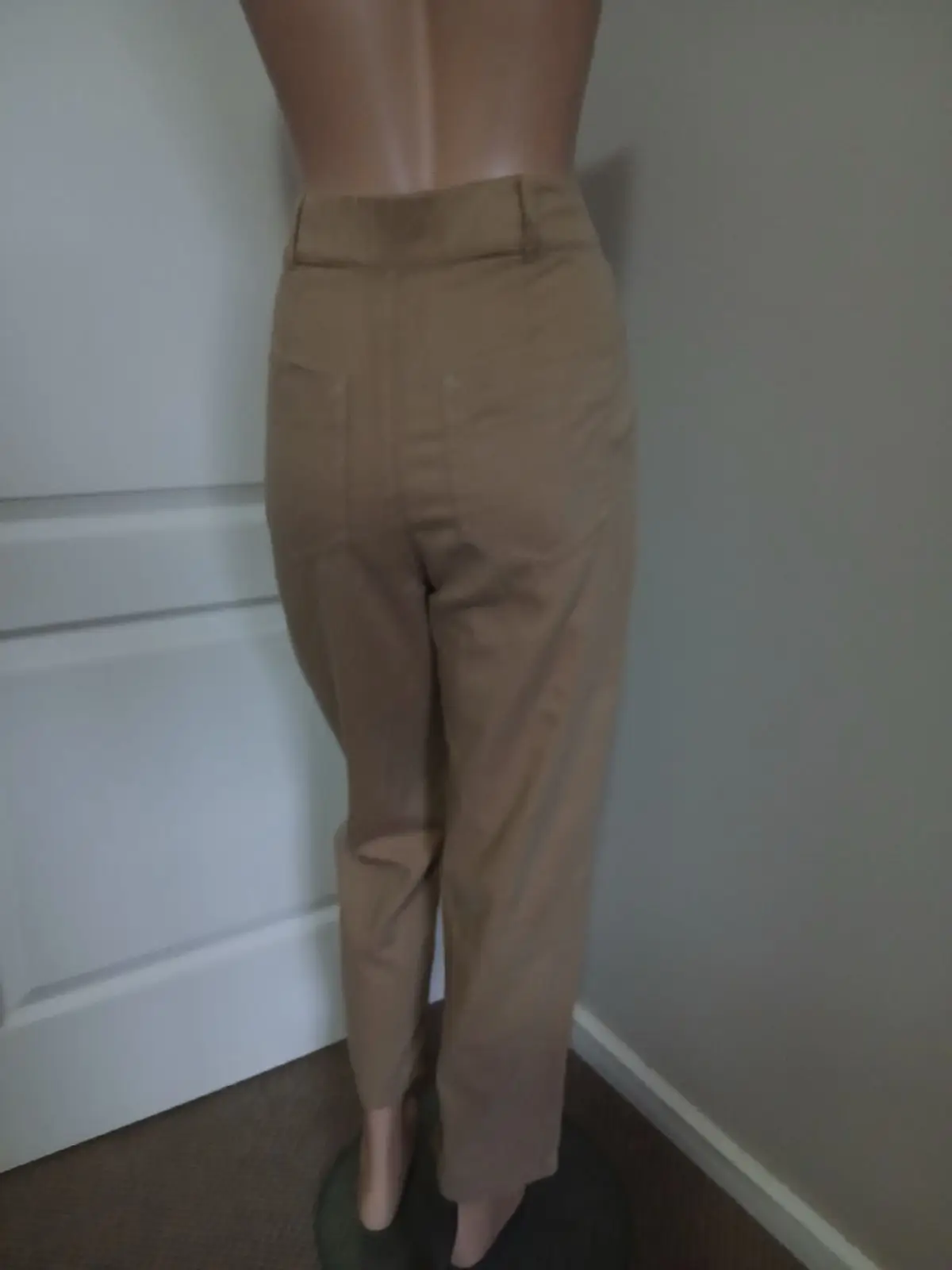 Mango Khaki High-Waisted Pleated Trousers