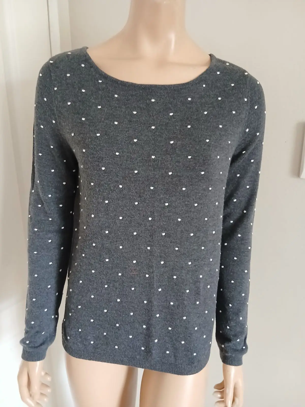 Mango Grey Polka Dot Knit Sweater