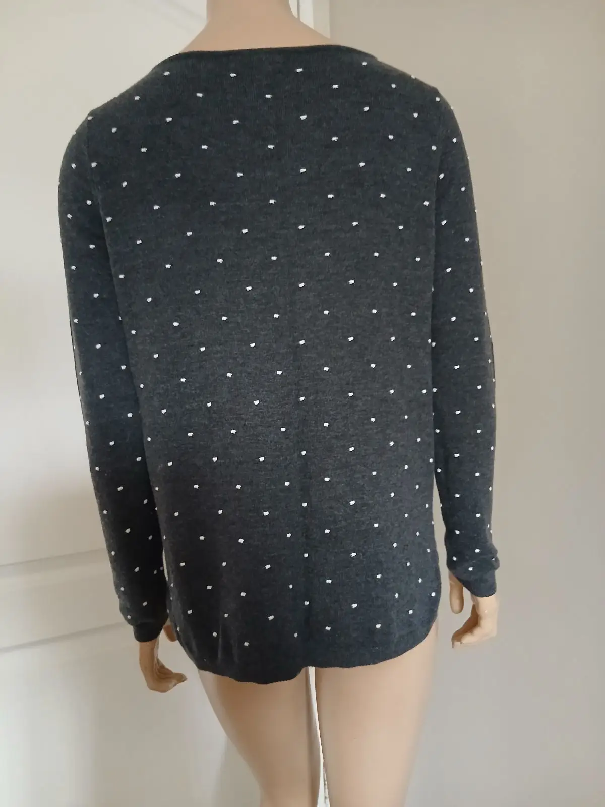 Mango Grey Polka Dot Knit Sweater
