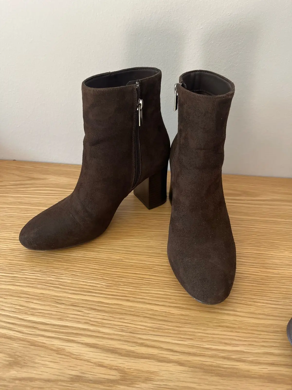 Woolworths Brown Suede Block Heel Ankle Boots