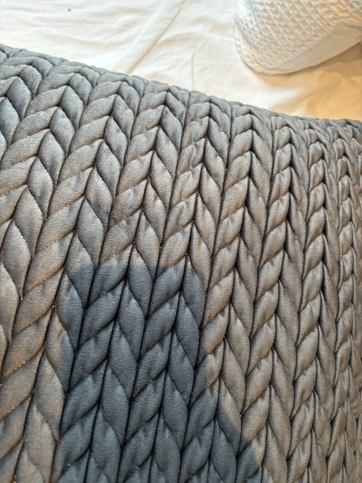 Dark Grey Textured Knit Scatter Cushion