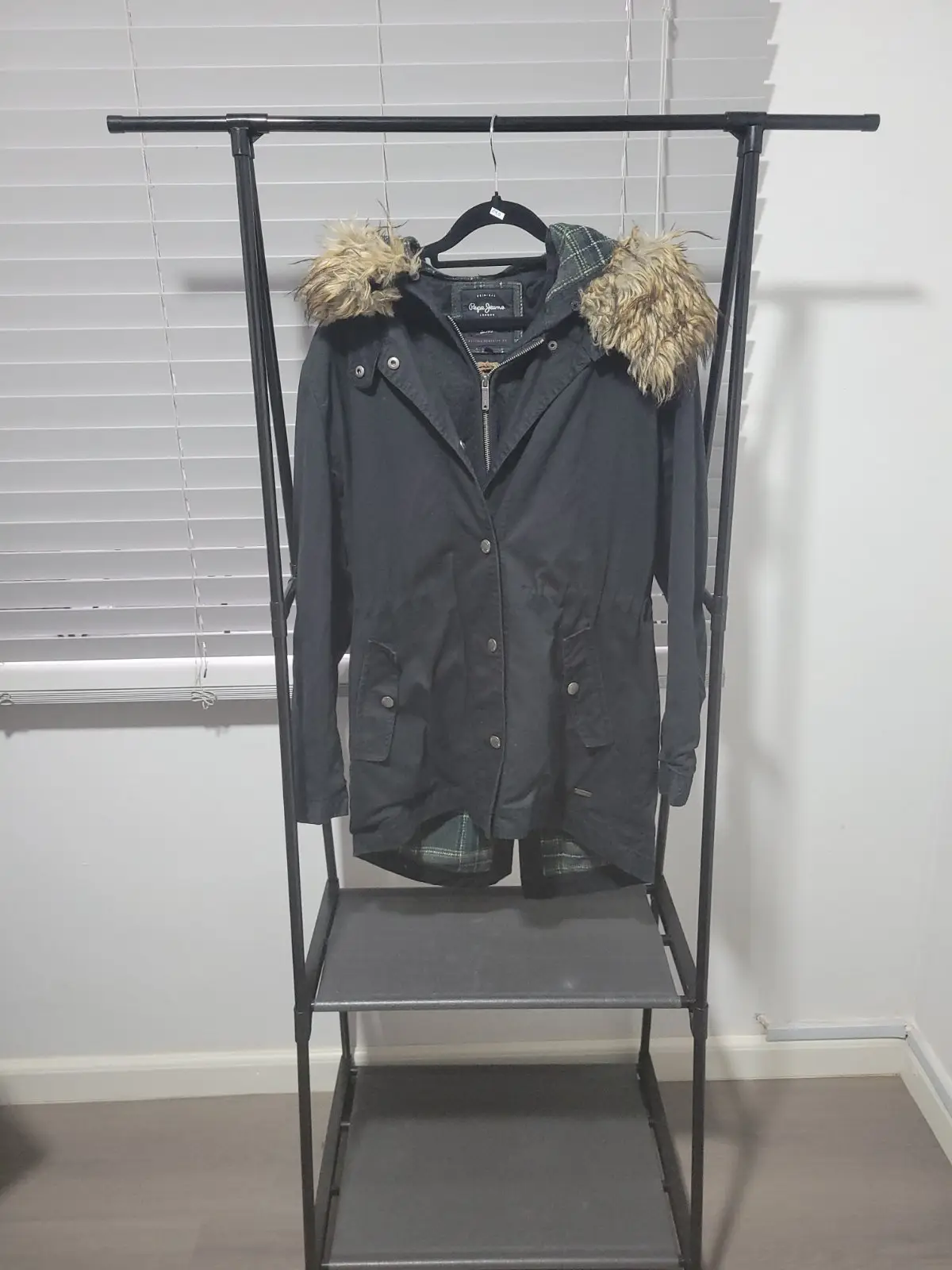 Pepe Jeans Black Hooded Parka Jacket
