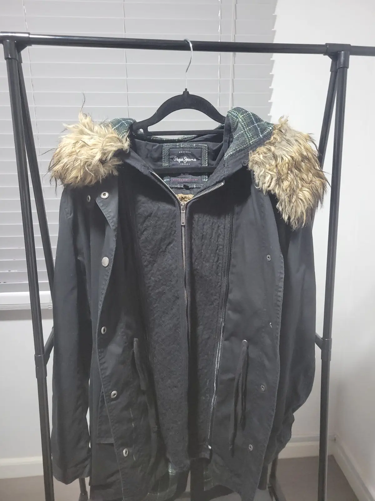 Pepe Jeans Black Hooded Parka Jacket