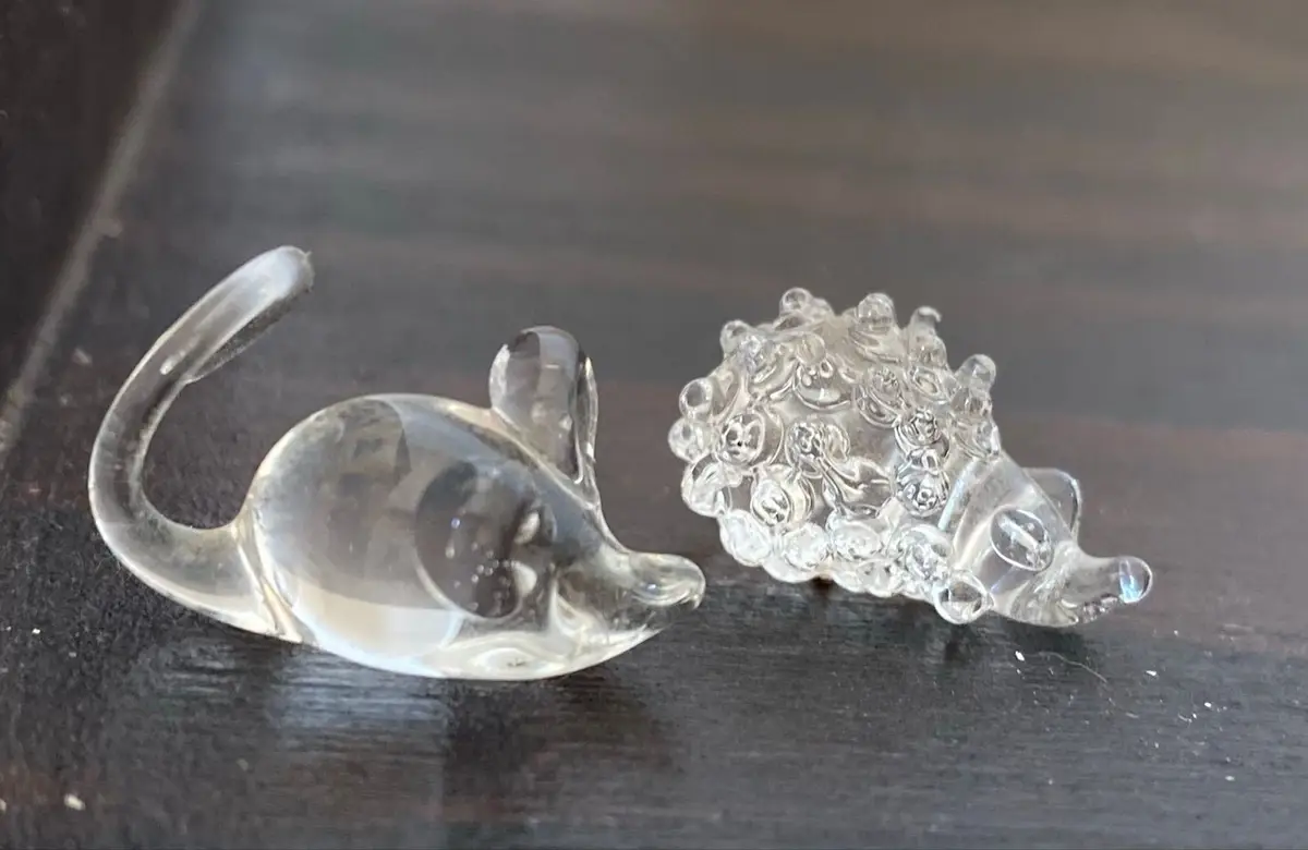 Vintage Clear Glass Mouse Figurine