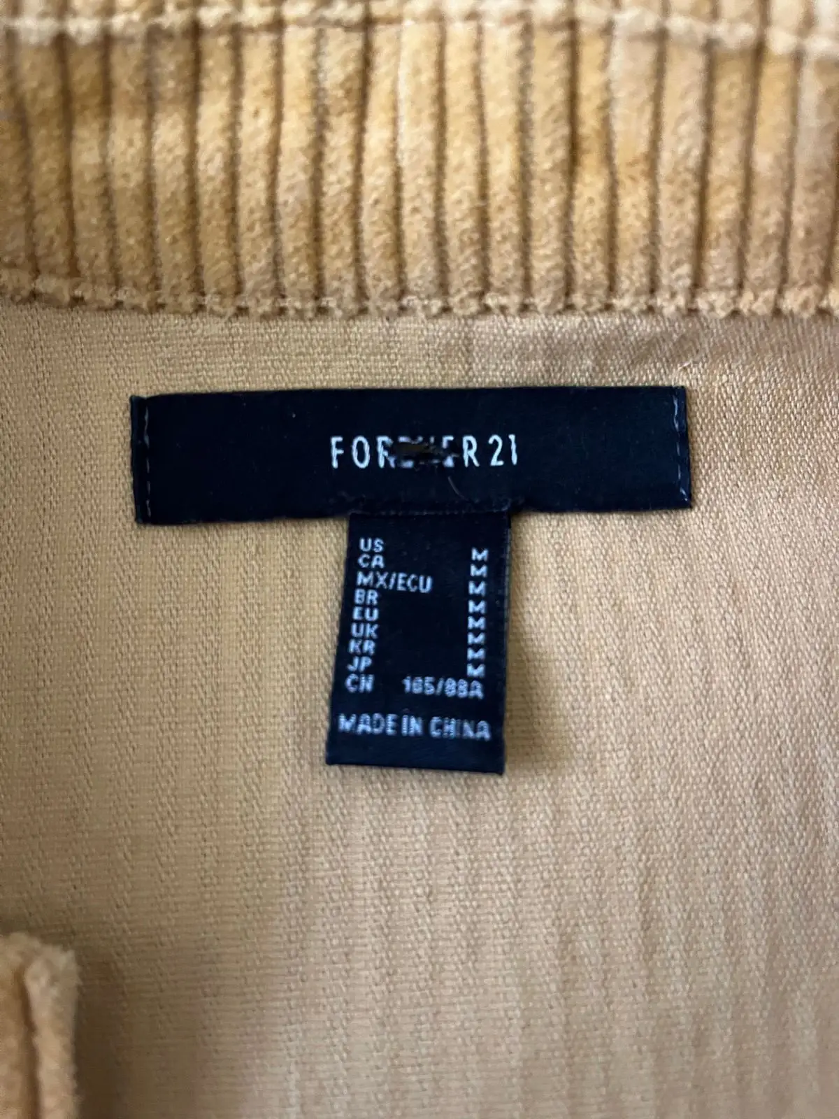 Forever 21 Mustard Yellow Corduroy Jacket