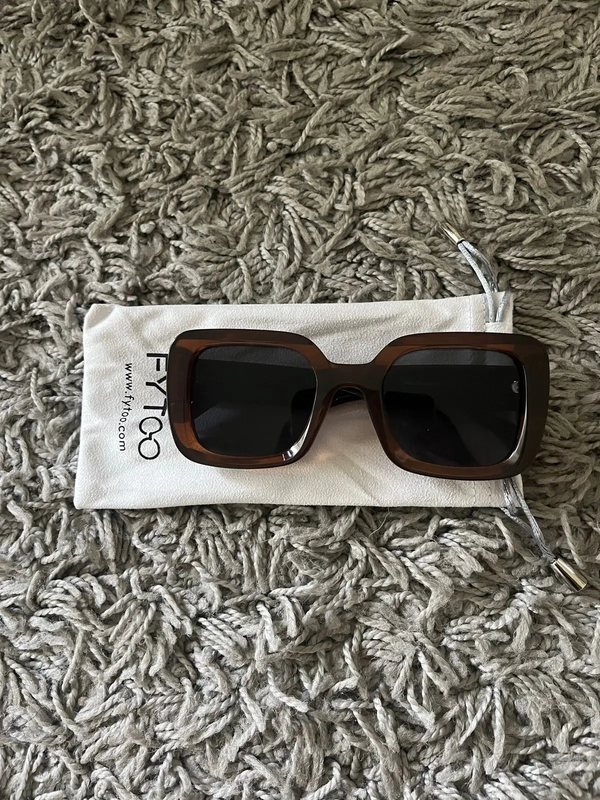 Fytoo Brown Square Frame Sunglasses