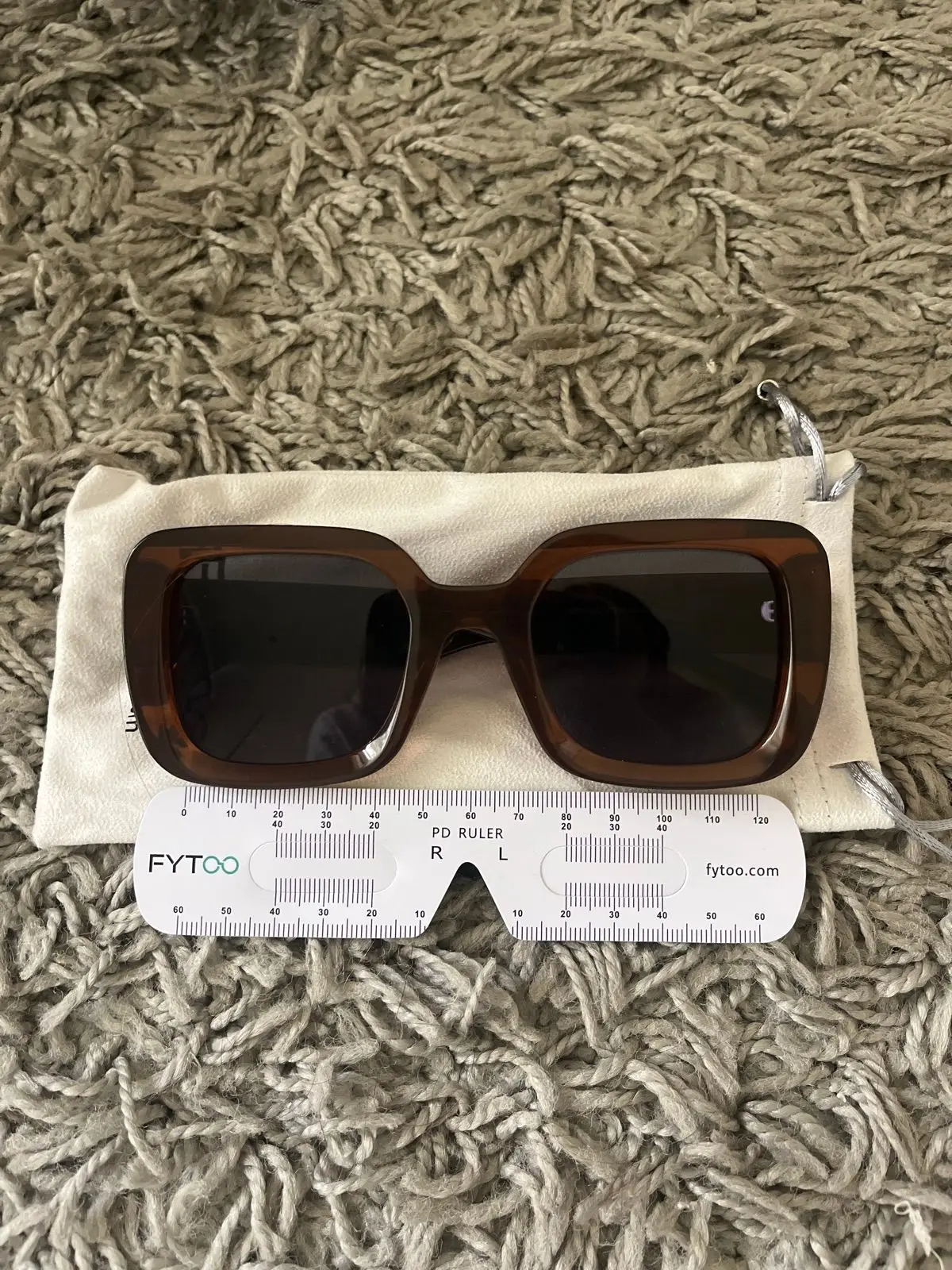 Fytoo Brown Square Frame Sunglasses