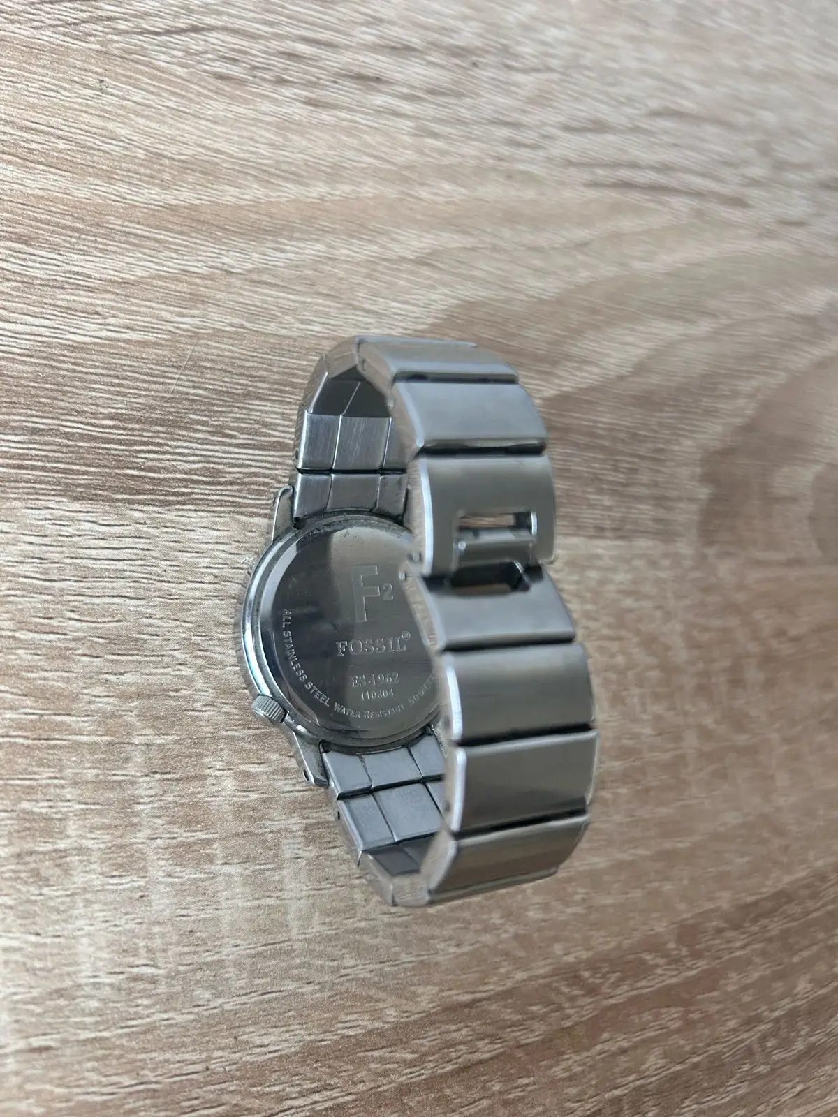 Fossil Silver Tone Crystal Bezel Watch