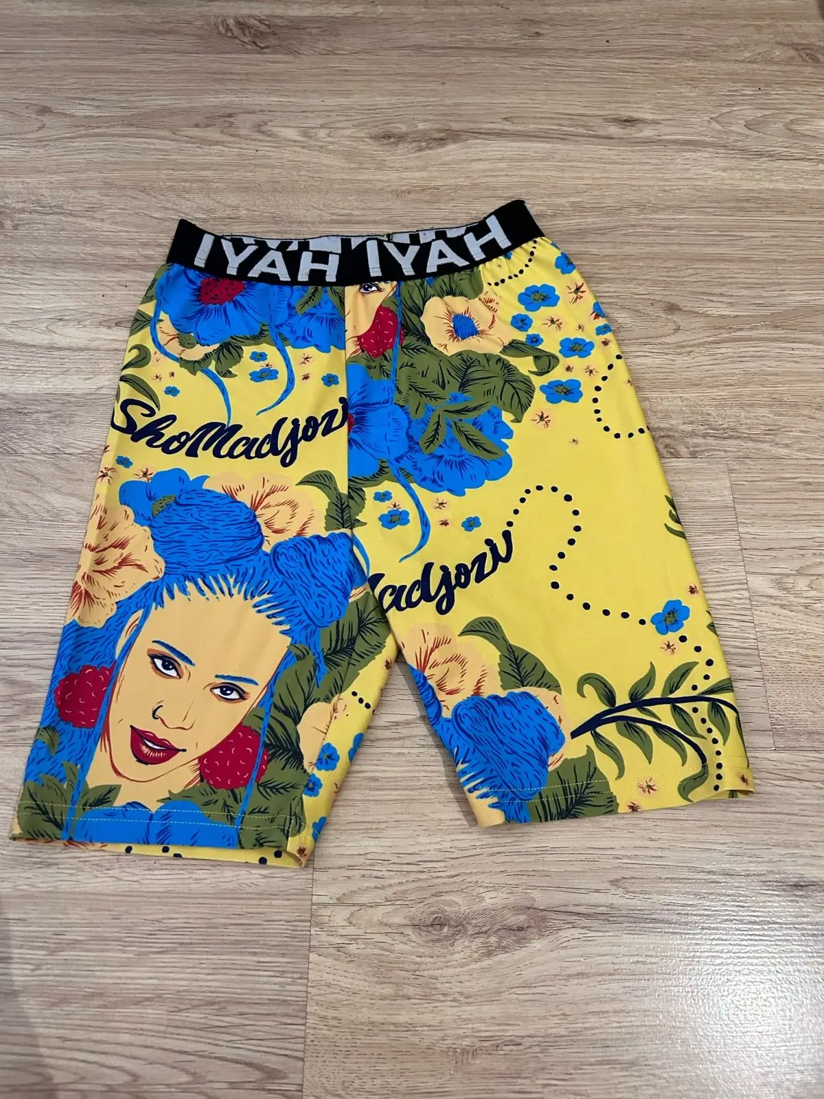 Edgars x Sho Madjozi Yellow Graphic Cycling Shorts