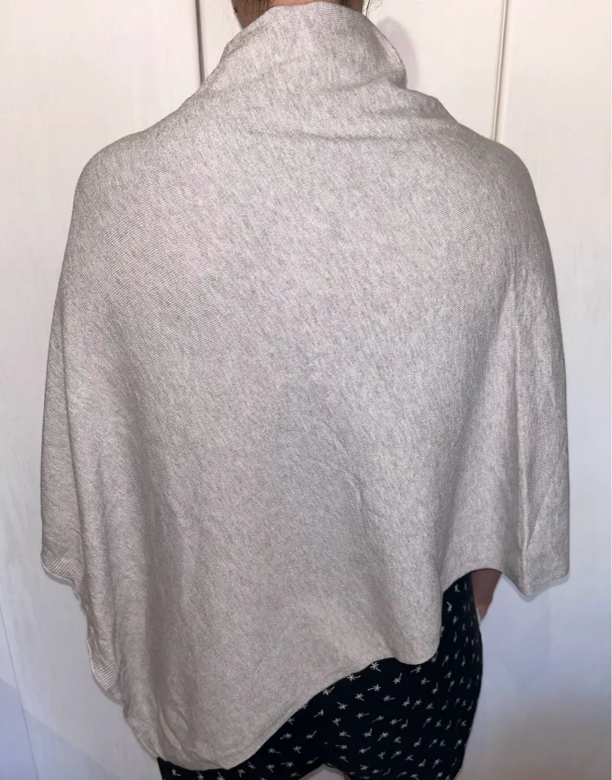 Forever New Grey Knit Button Poncho Wrap