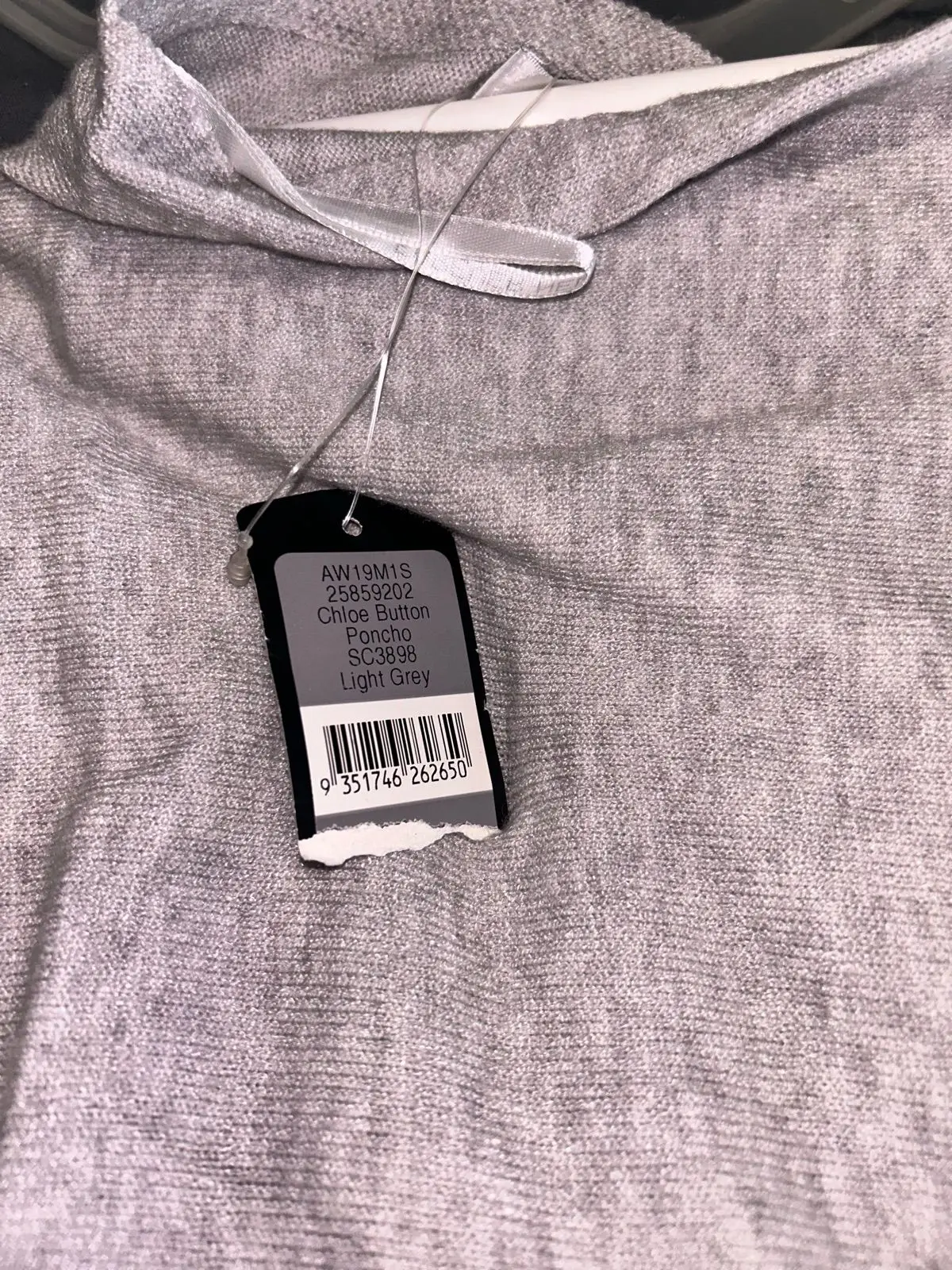 Forever New Grey Knit Button Poncho Wrap