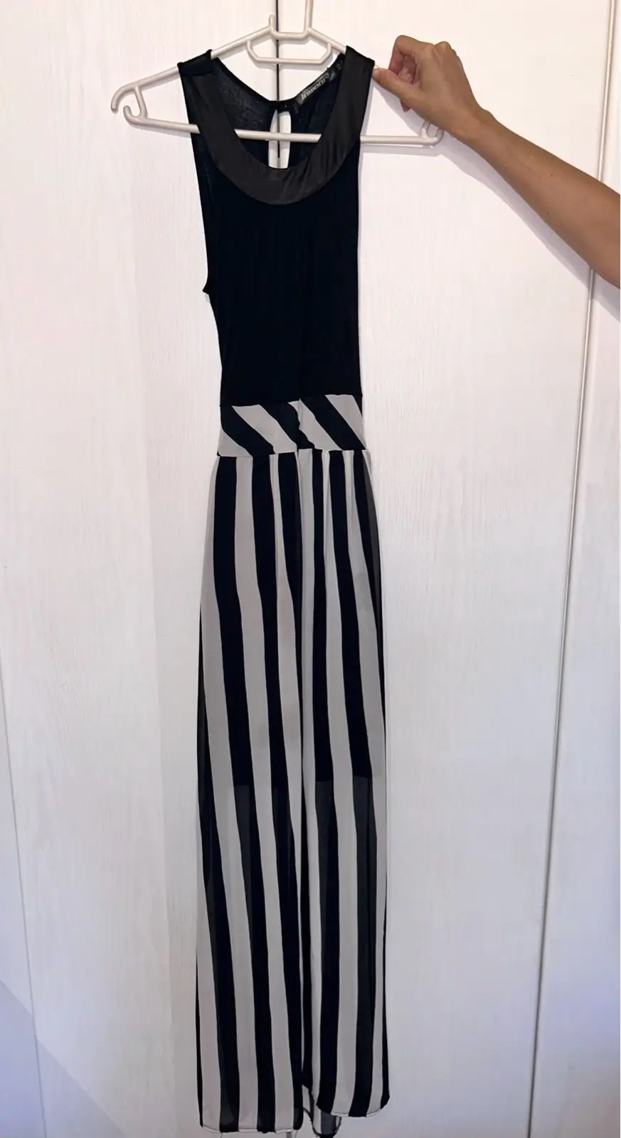Truworths Inwear Black and White Striped Maxi Dress