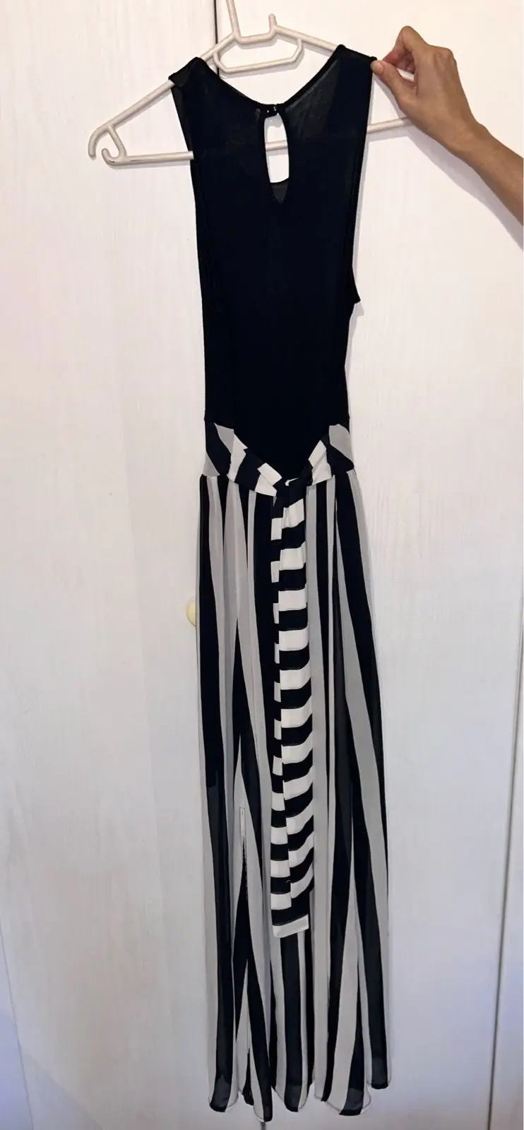 Truworths Inwear Black and White Striped Maxi Dress