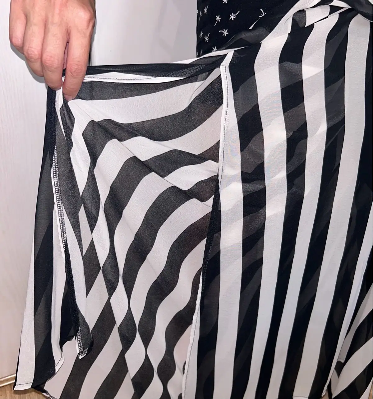 Truworths Inwear Black and White Striped Maxi Dress